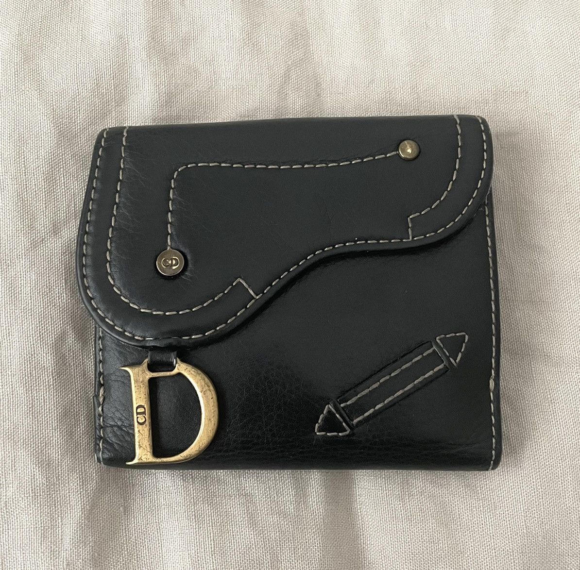 Dior Christian Dior Saddle Wallet black leather vintage