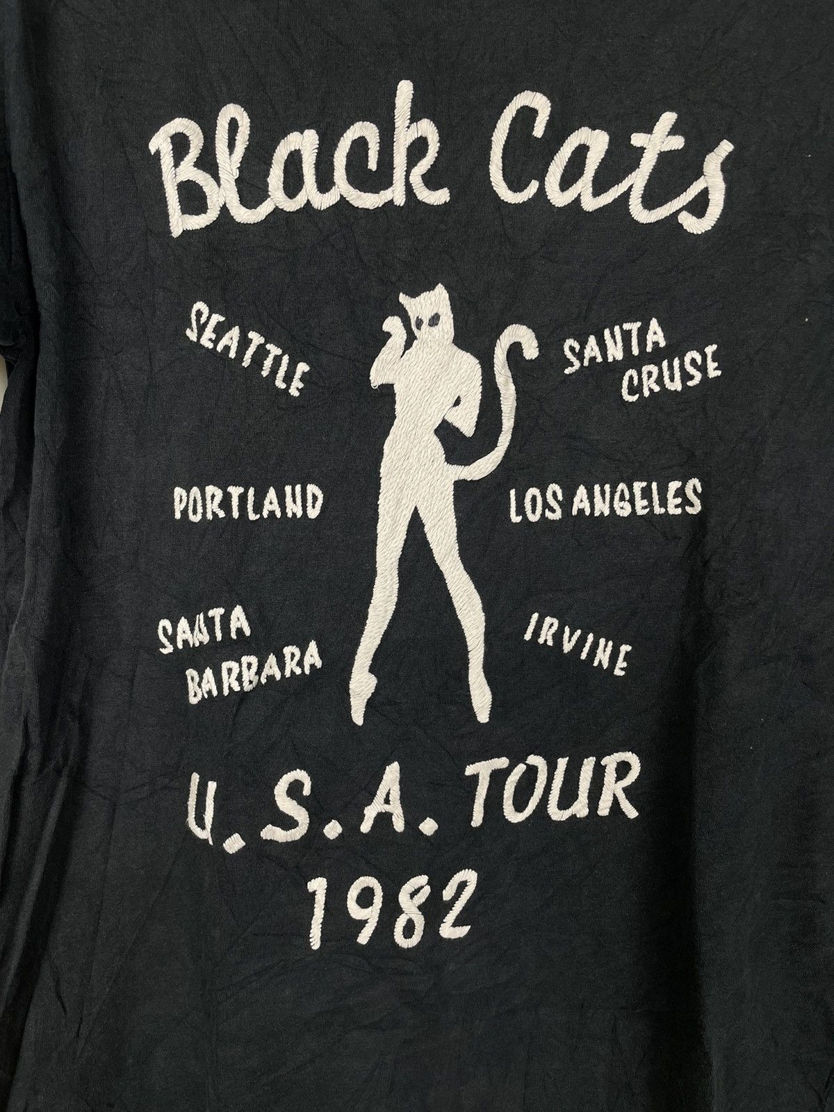 Japanese Brand Cream Soda Black Cats Tour 1982 Tee Japan Cult Size US M / EU 48-50 / 2 - 7 Thumbnail