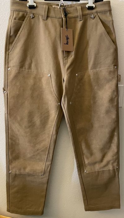 Stussy 32 Stussy brown canvas workwear double-knee pants custom