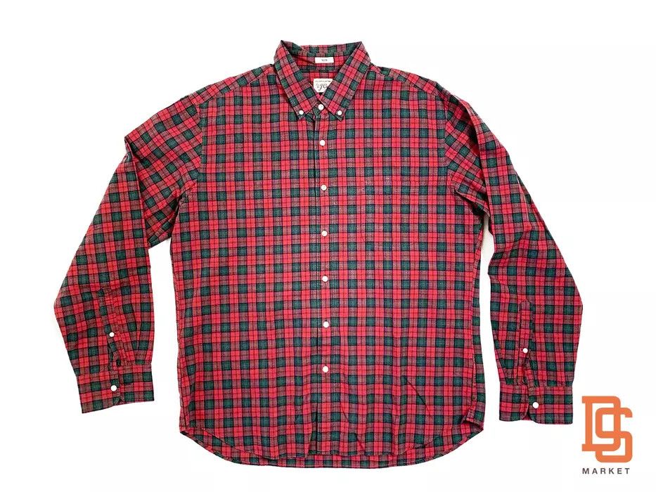 J.Crew J. CREW FLANNEL PLAID BUTTON DOWN SHIRT L/S RED XL SLIM Size US XL / EU 56 / 4 - 2 Thumbnail
