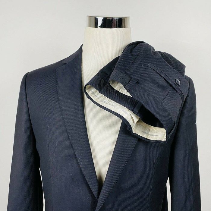 Jos. A. Bank Joseph Jos A Bank 40L Slim Fit Suit 34x30 Navy Pinstriped