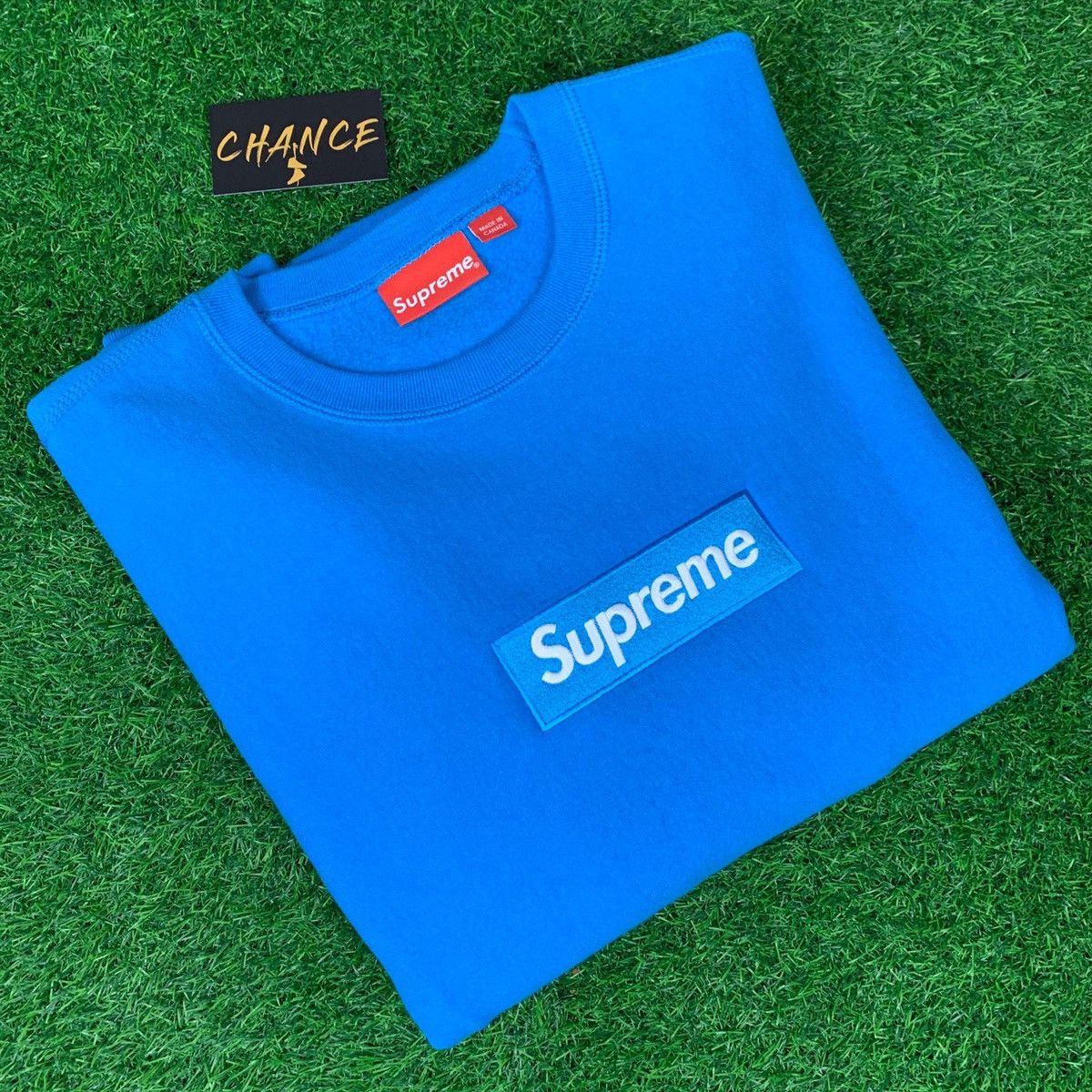 FW18 Supreme Box Logo Crewneck Bright Royal 2018