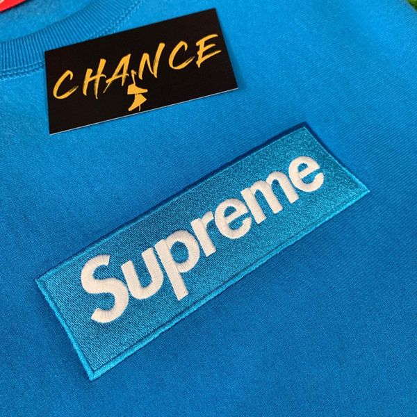 Supreme FW18 Supreme Box Logo Crewneck Bright Royal 2018 | Grailed