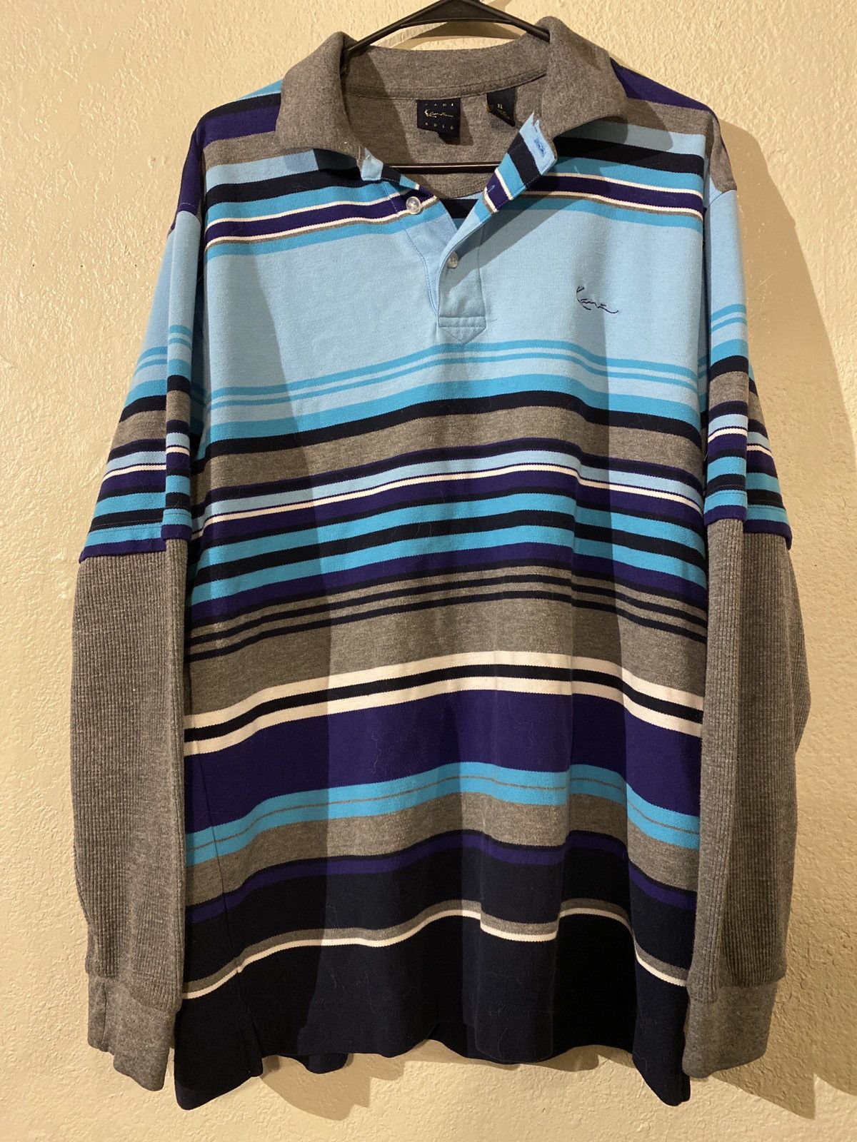 Karl Kani × Vintage Vintage Y2K Karl Kani thermal sleeve polo shirt Size US XL / EU 56 / 4 - 1 Thumbnail