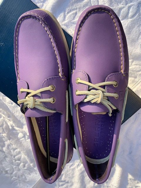 Purple sperry shoes clearance