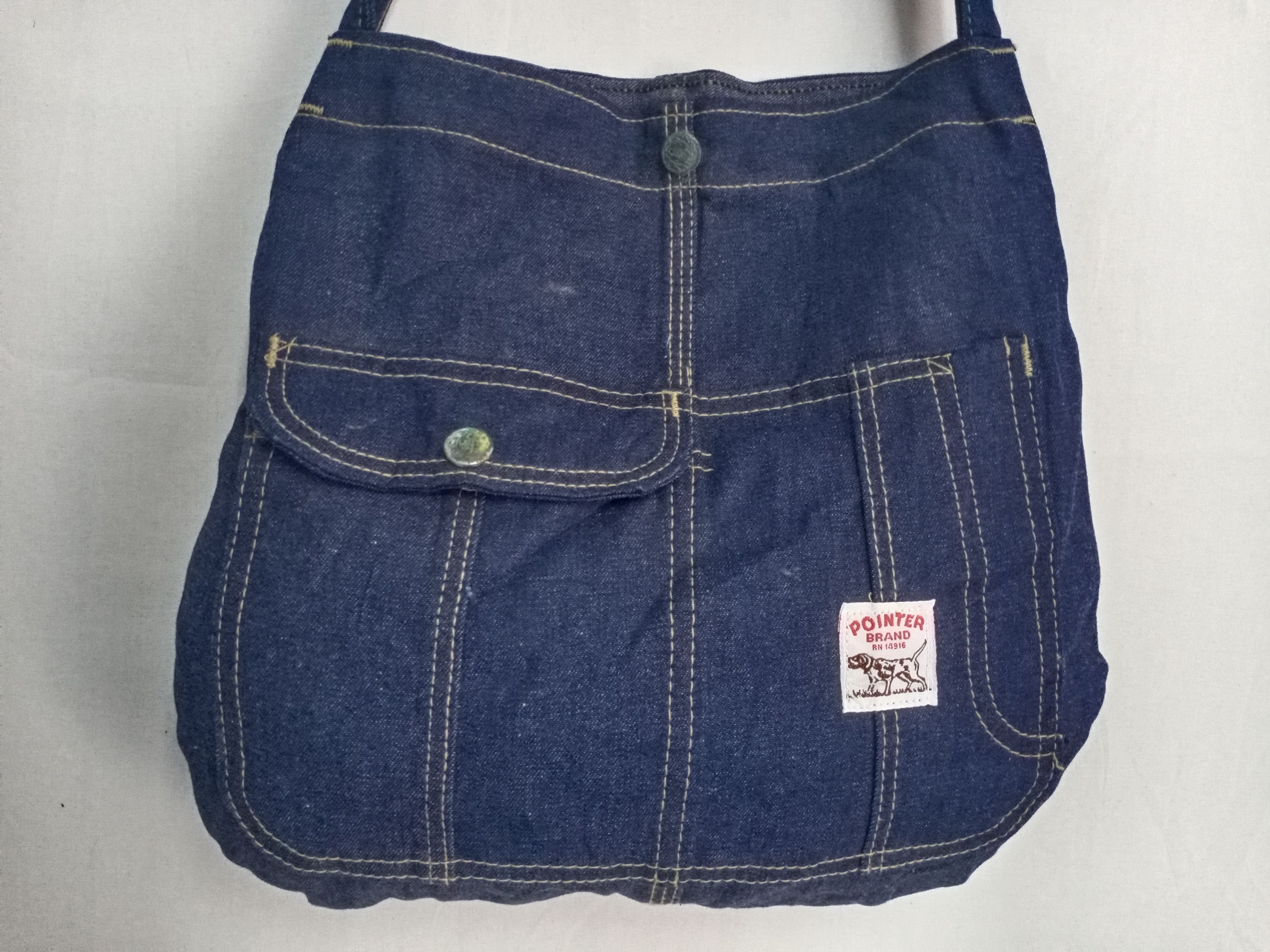 Pointer × Vintage 💥BEST OFFER💥Vtg 70s Pointer Denim Tote Bag Union Made Usa Size ONE SIZE - 10 Thumbnail