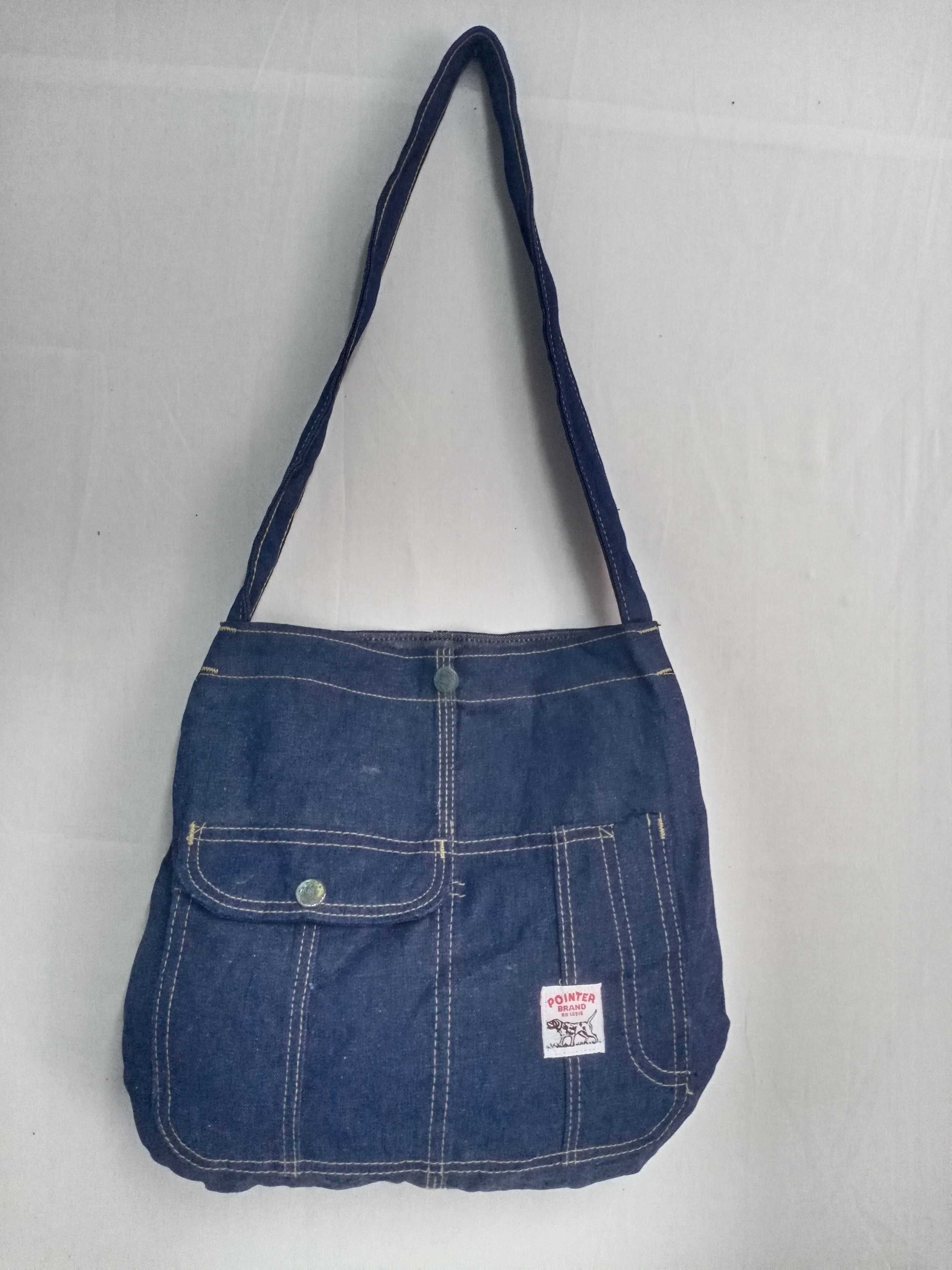 Pointer × Vintage 💥BEST OFFER💥Vtg 70s Pointer Denim Tote Bag Union Made Usa Size ONE SIZE - 1 Thumbnail