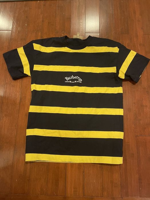 Gymnastik Bulk gnist Burberry Burberry Embroidered Archive Logo Striped Cotton T-shirt | Grailed