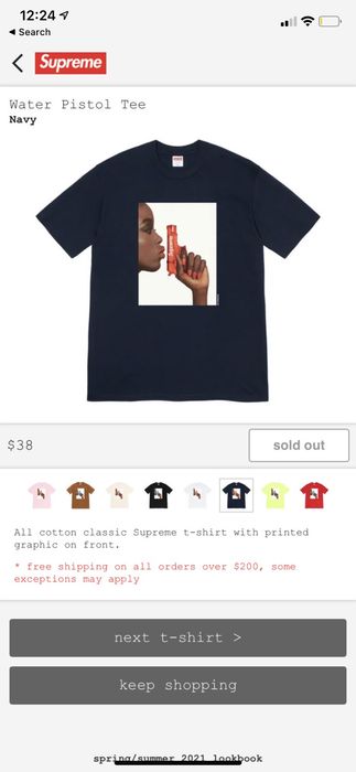 Supreme Supreme Water Pistol Tee 'Navy' | Grailed