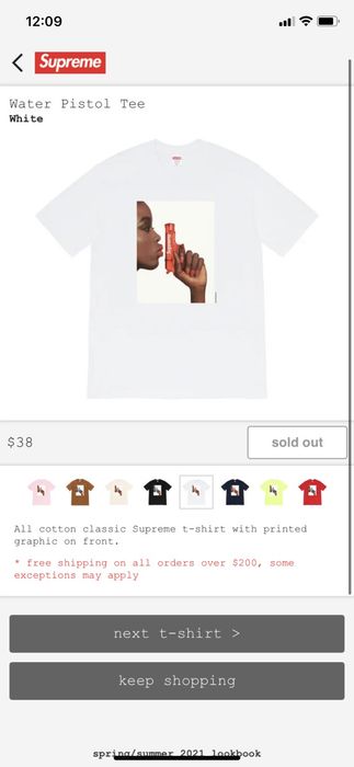 Supreme Supreme Water Pistol T-shirt White Large | Grailed