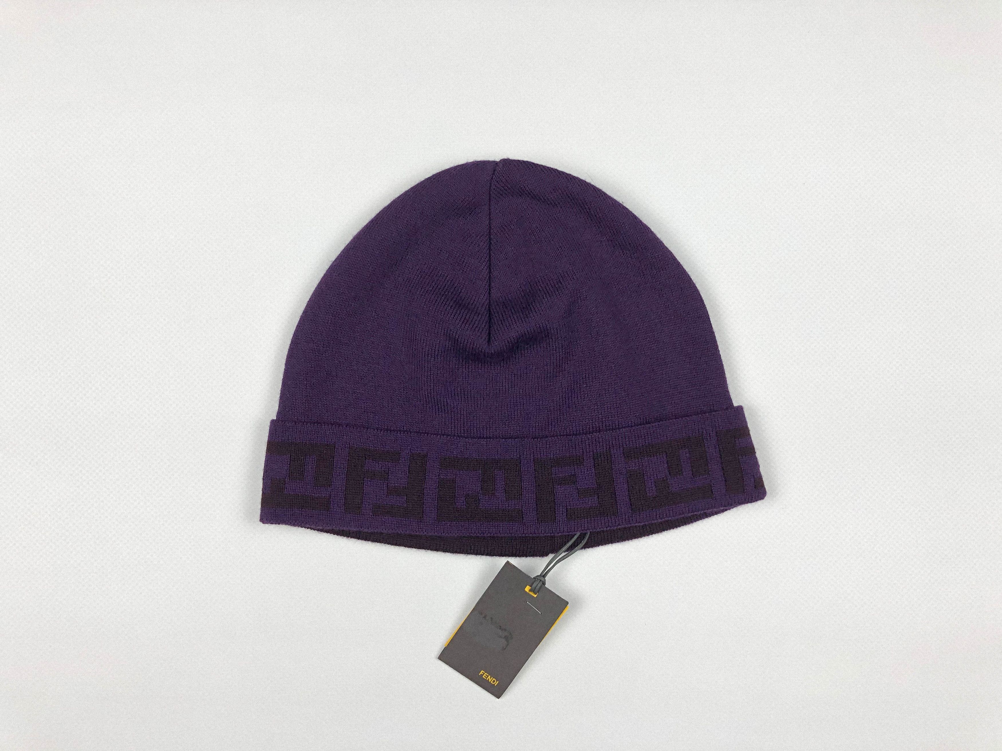 Fendi Fendi Wool Hat Monogram Purple Size ONE SIZE - 1 Thumbnail