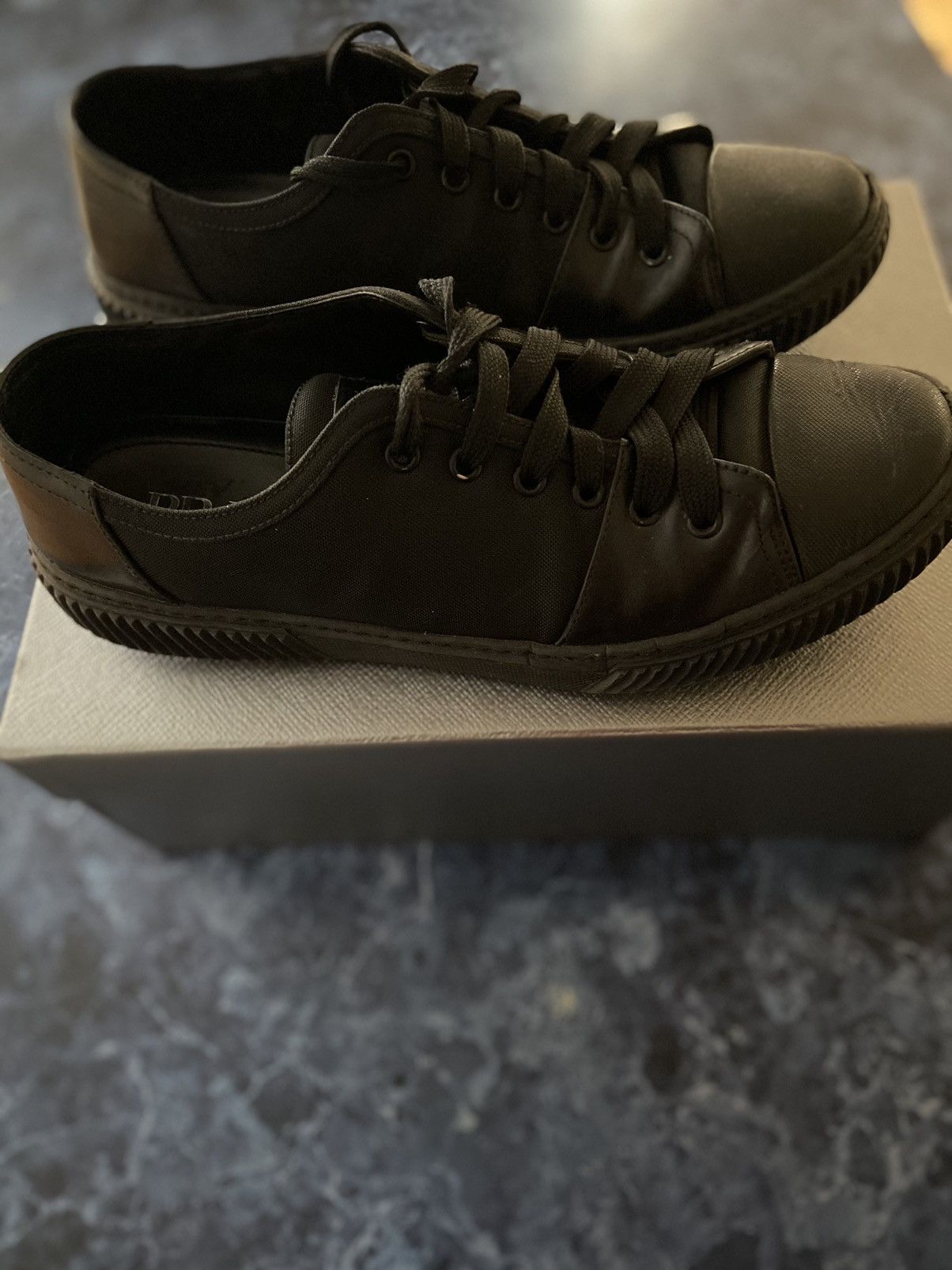 Prada Prada Men's 4E 2439 Nylon-Spazzolato Leather Sneaker