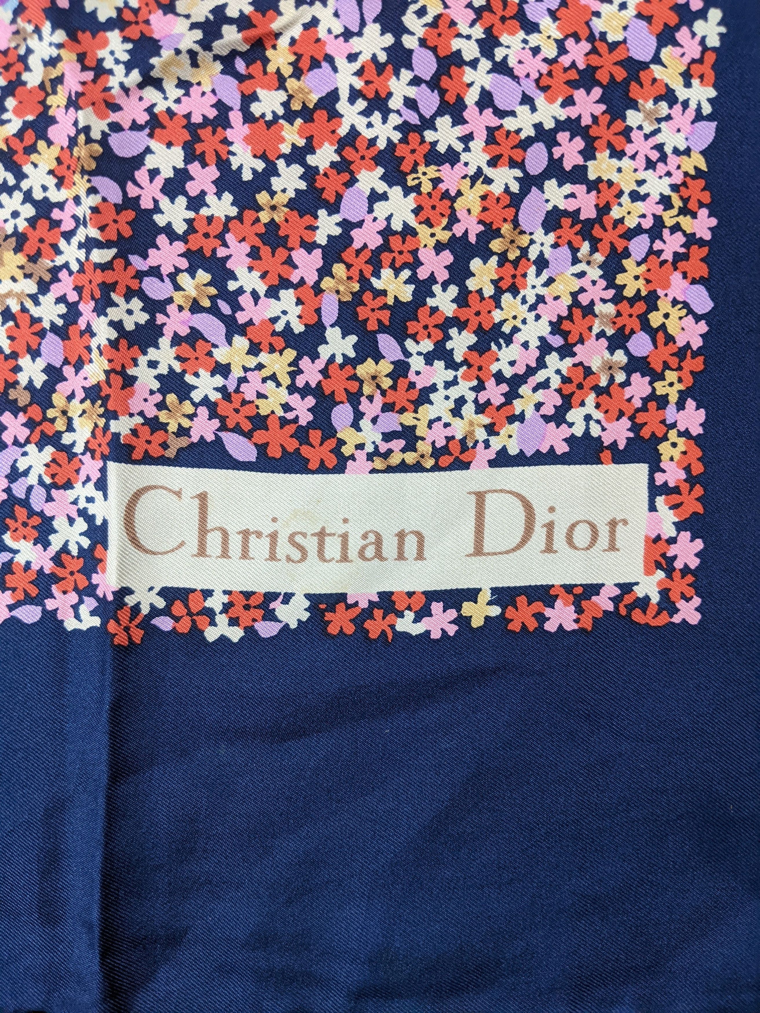 Christian Dior Monsieur Christian Dior Flower Silk Scarf Size ONE SIZE - 3 Thumbnail