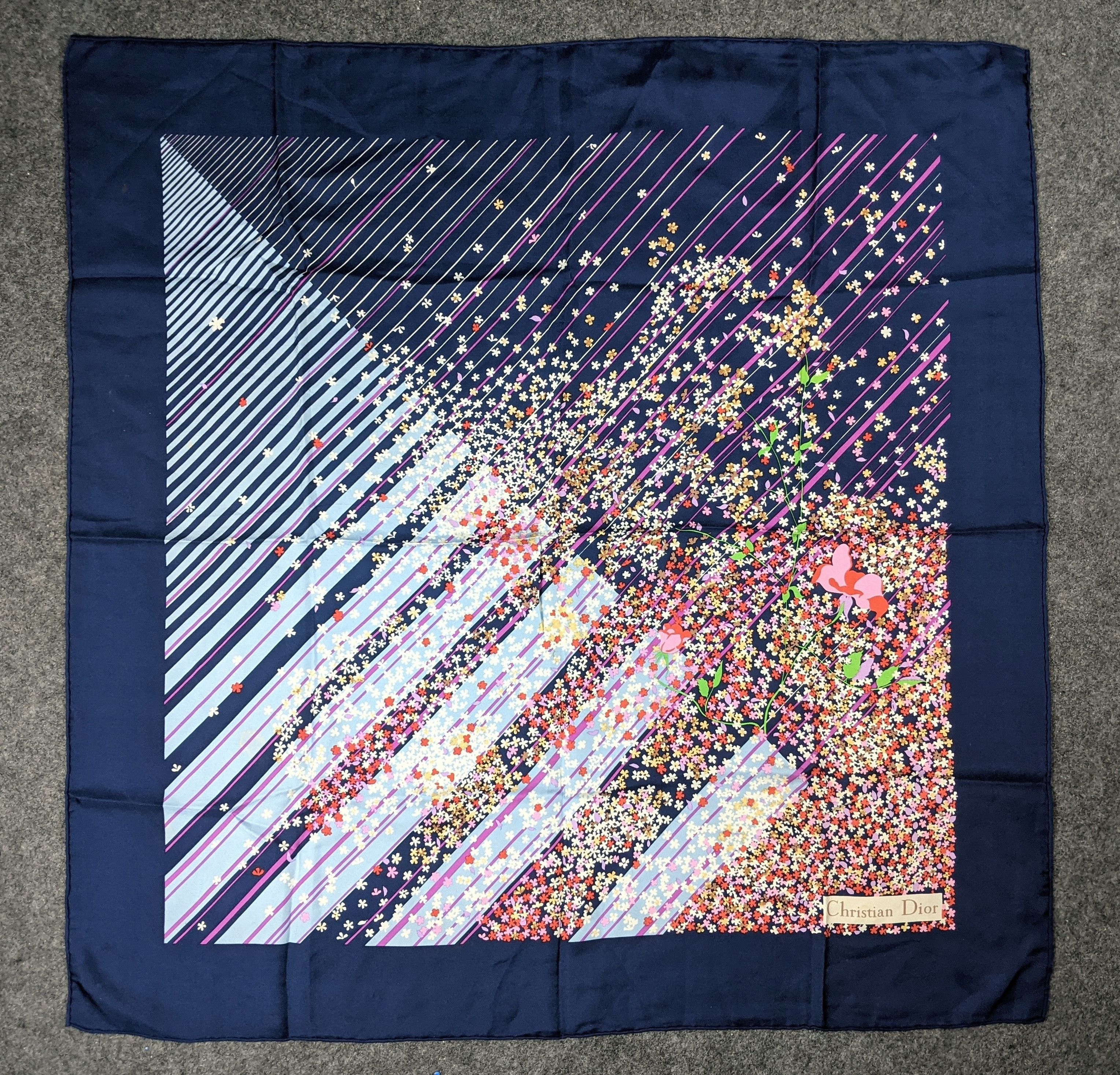 Christian Dior Monsieur Christian Dior Flower Silk Scarf Size ONE SIZE - 1 Thumbnail