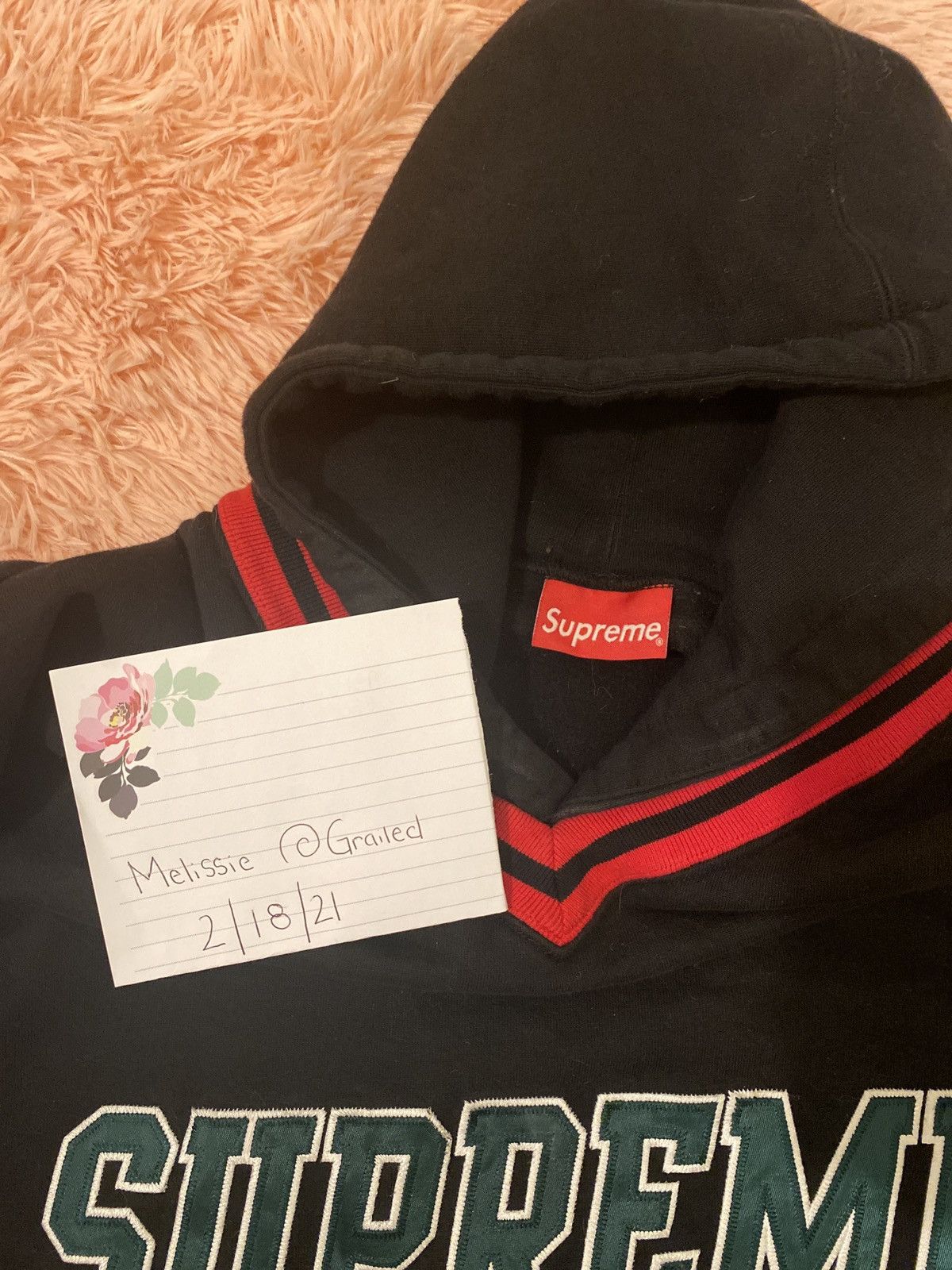 Supreme Supreme Hockey Hooded Sweatshirt - Black - Size