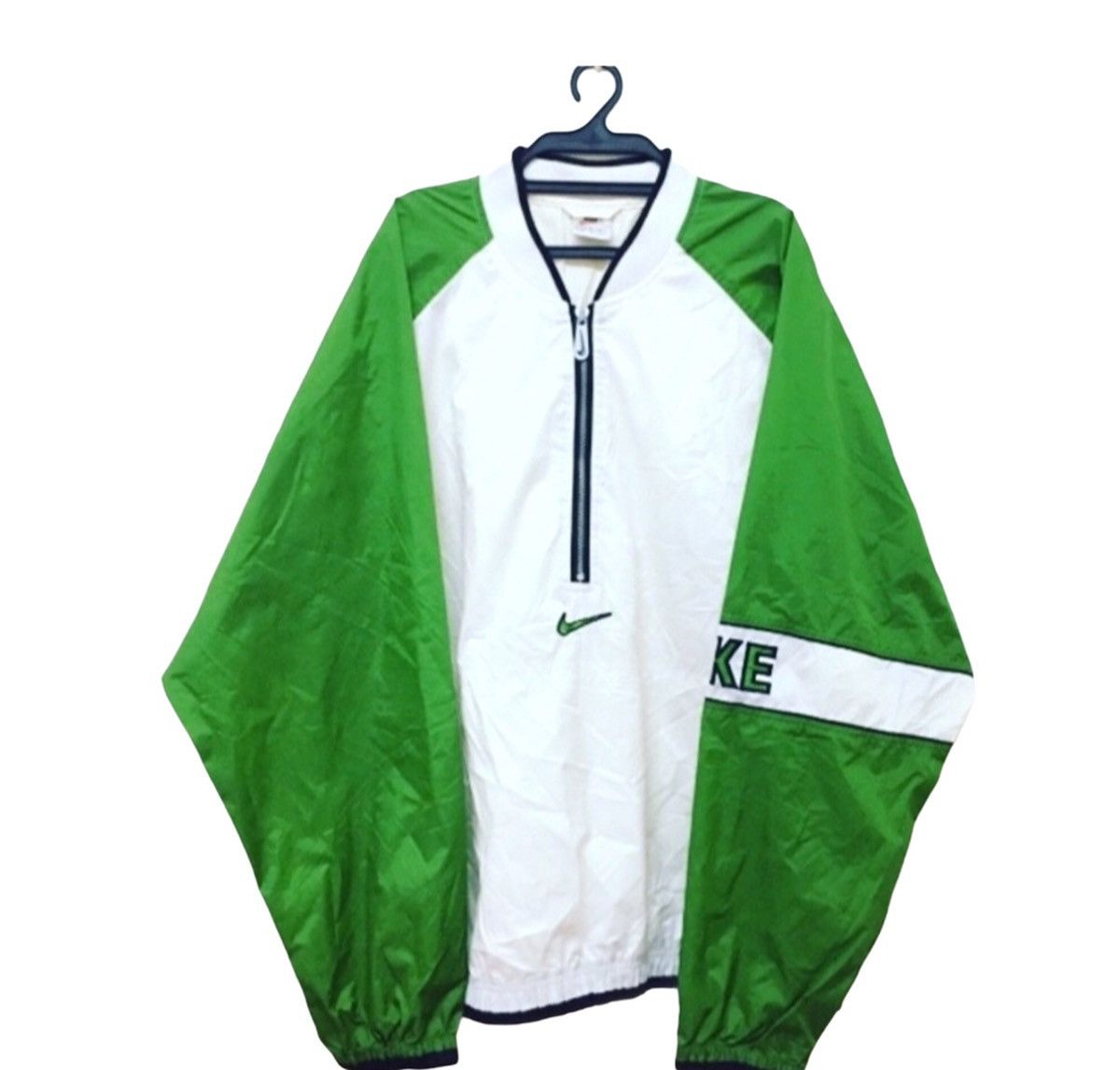 Nike × Vintage Vintage 90s Nike Swoosh Windbreaker jacket Size US L / EU 52-54 / 3 - 1 Thumbnail