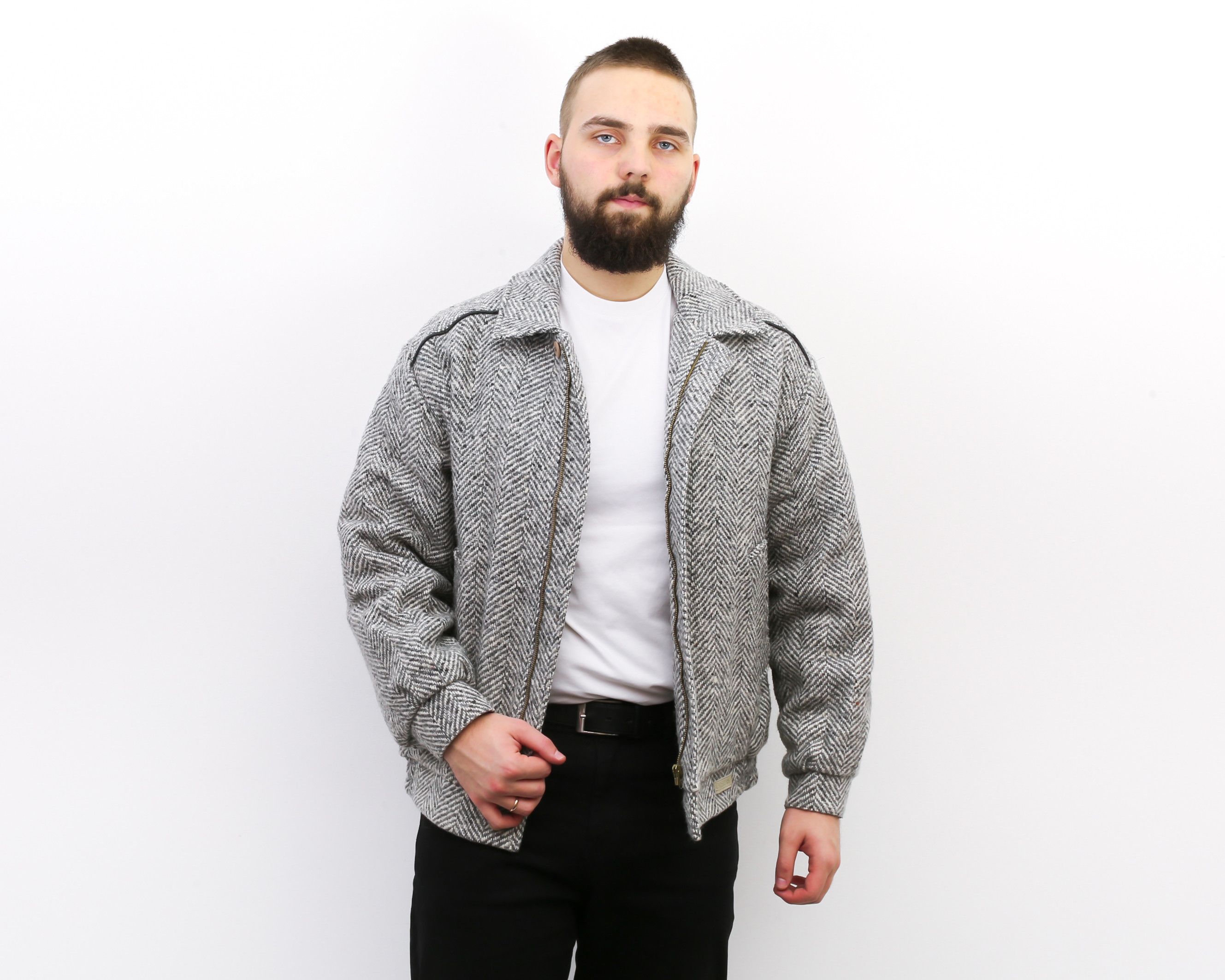 Other × Vintage ORATOP Wool Tweed Harrington Jacket Bomber Coat 