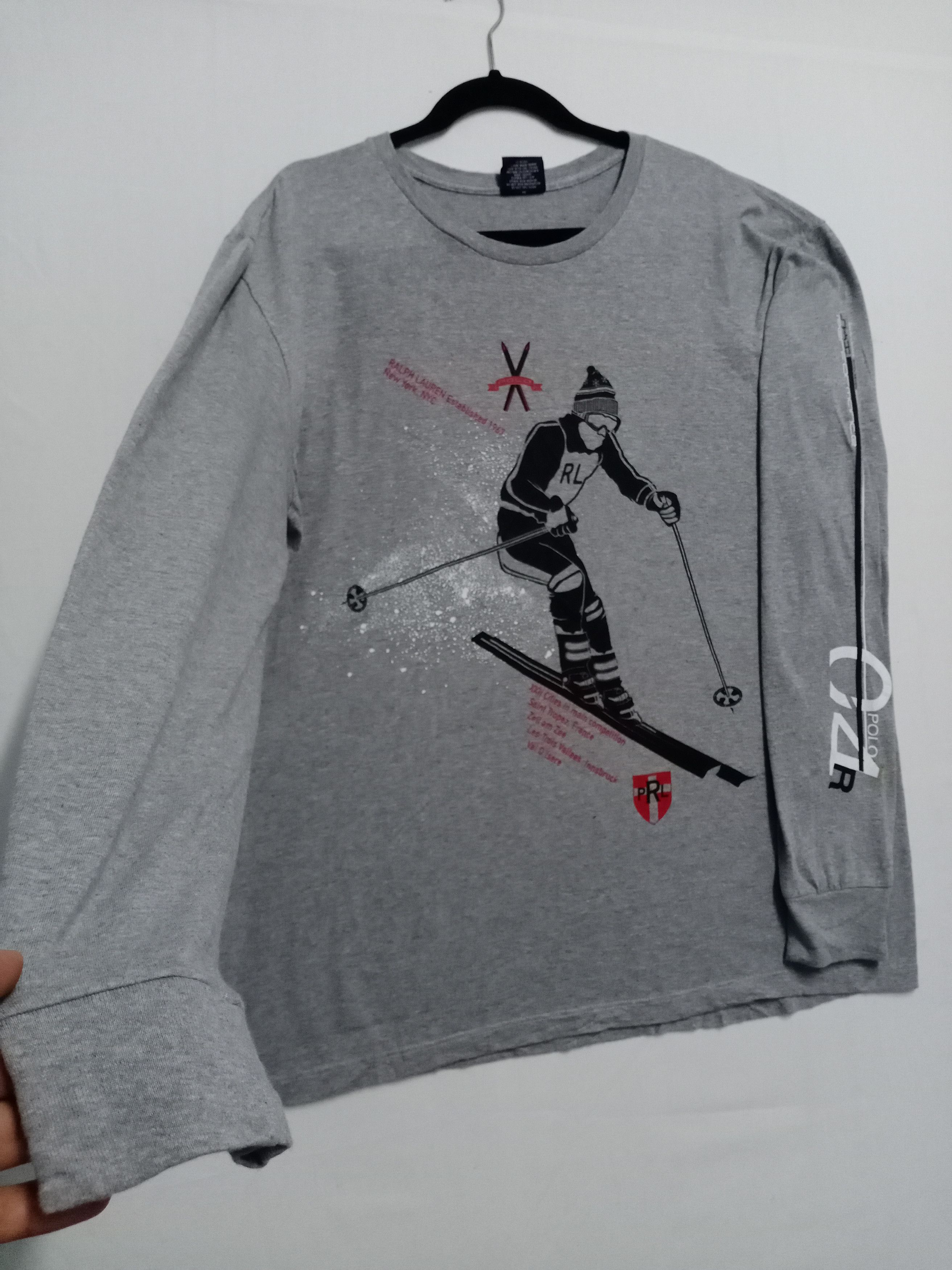 Polo Ralph Lauren × Ralph Lauren 💥BESTOFFER💥Vtg Polo Ralph Lauren USA Ski L.Sleeve Tshirt Size US XL / EU 56 / 4 - 3 Thumbnail