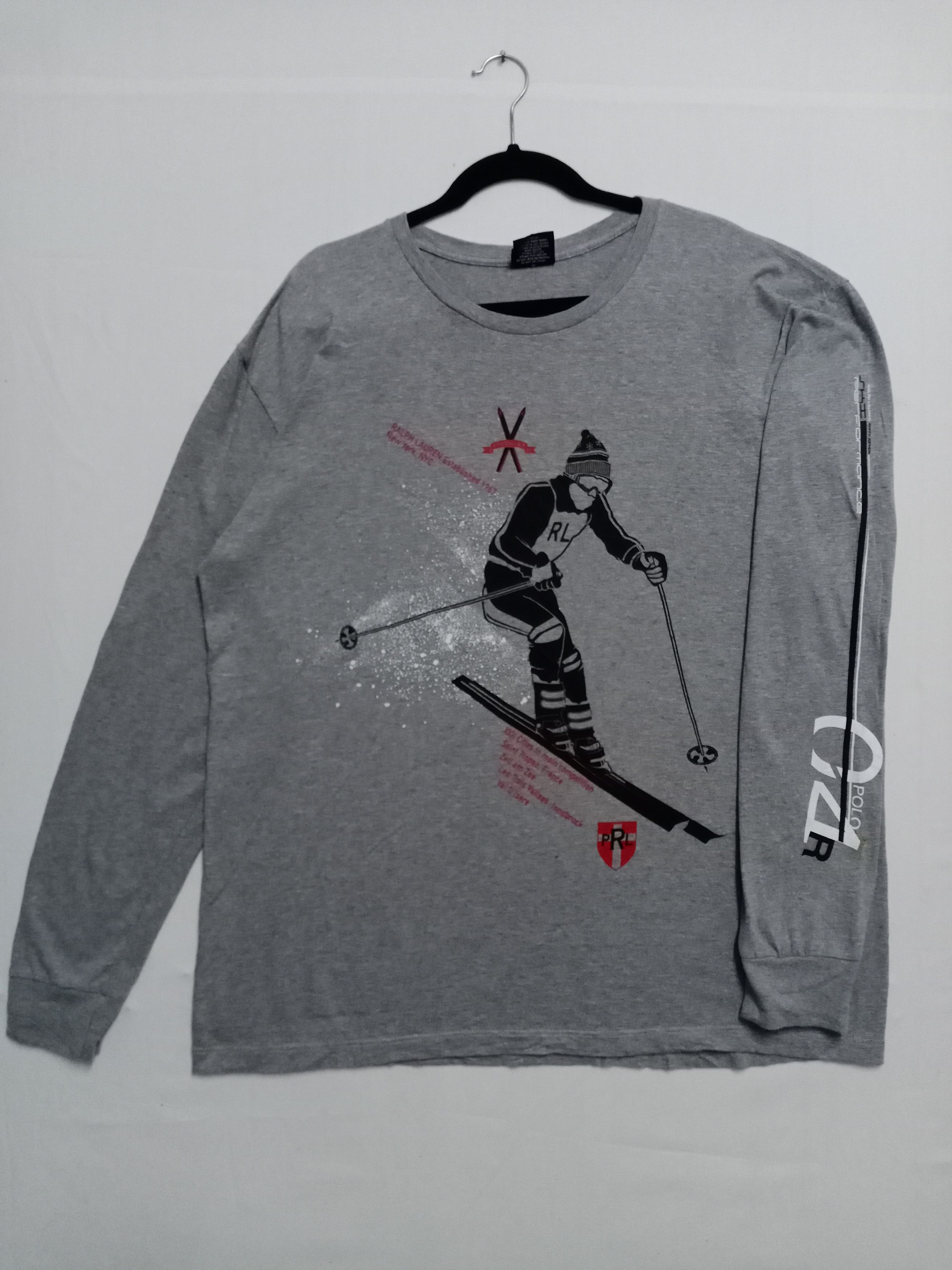 Polo Ralph Lauren × Ralph Lauren 💥BESTOFFER💥Vtg Polo Ralph Lauren USA Ski L.Sleeve Tshirt Size US XL / EU 56 / 4 - 1 Thumbnail