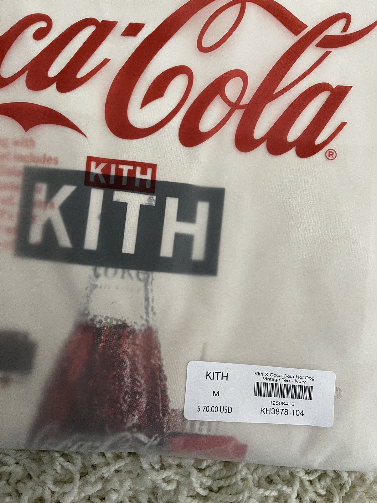 Coca Cola × Kith Kith X Coca-Cola Hot Dog Vintage Tee Ivory Medium 