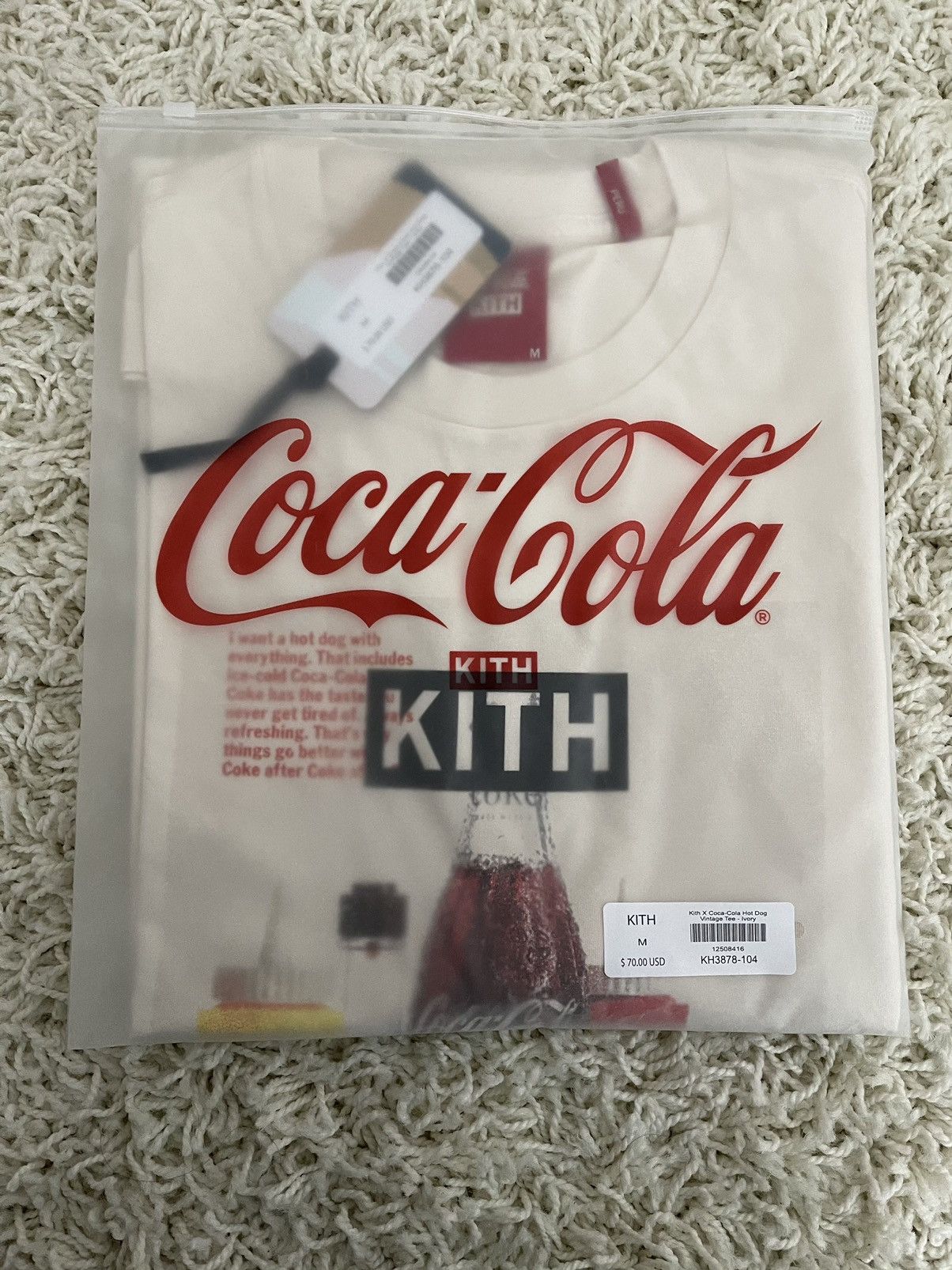 Coca Cola × Kith Kith X Coca-Cola Hot Dog Vintage Tee Ivory Medium 