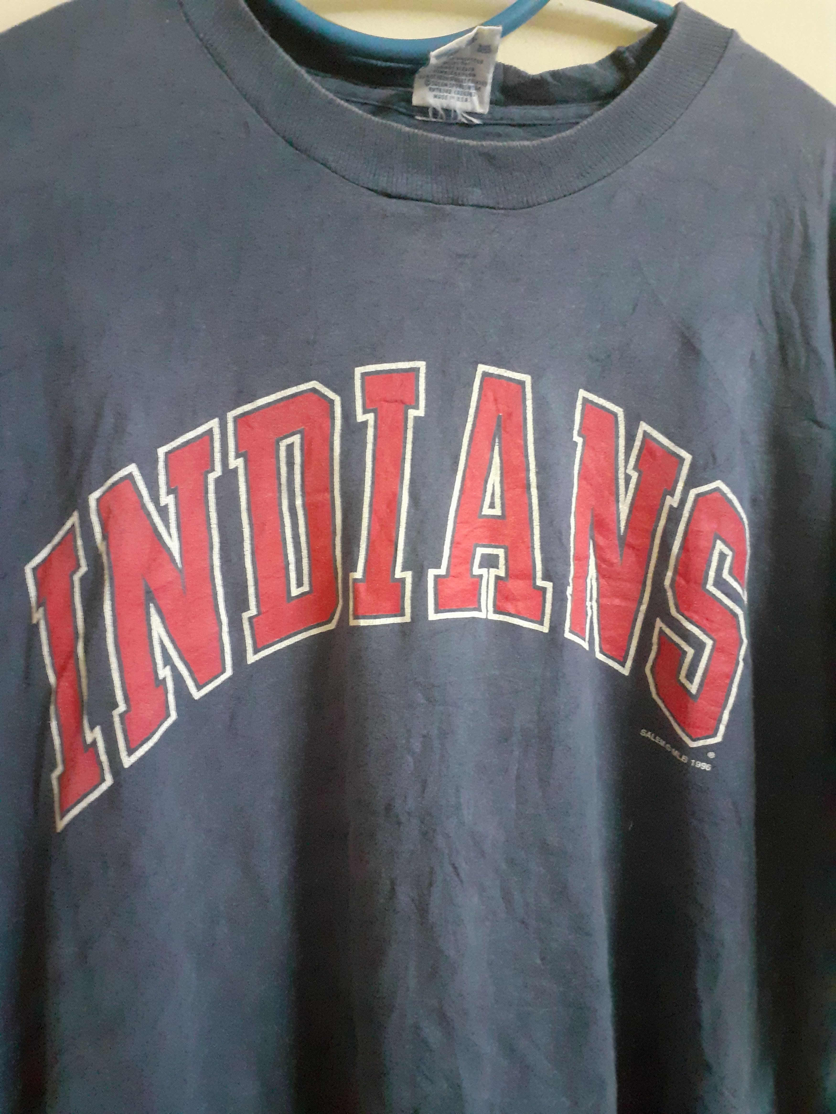 MLB × Salem Sportswear × Vintage Vintage 1996 Cleveland Indians T Shirt Size US L / EU 52-54 / 3 - 3 Thumbnail
