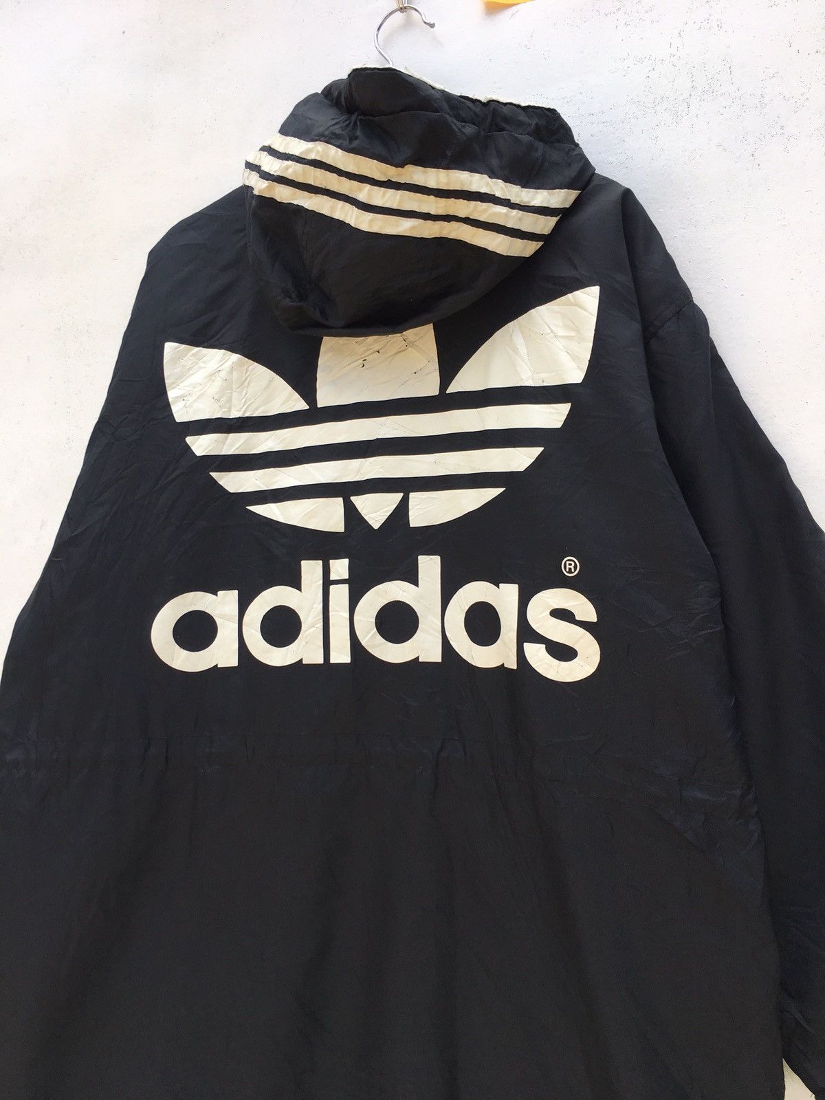 Adidas Vintage Adidas 3 Line Biglogo Puffed Hoodie Size US XL / EU 56 / 4 - 6 Thumbnail