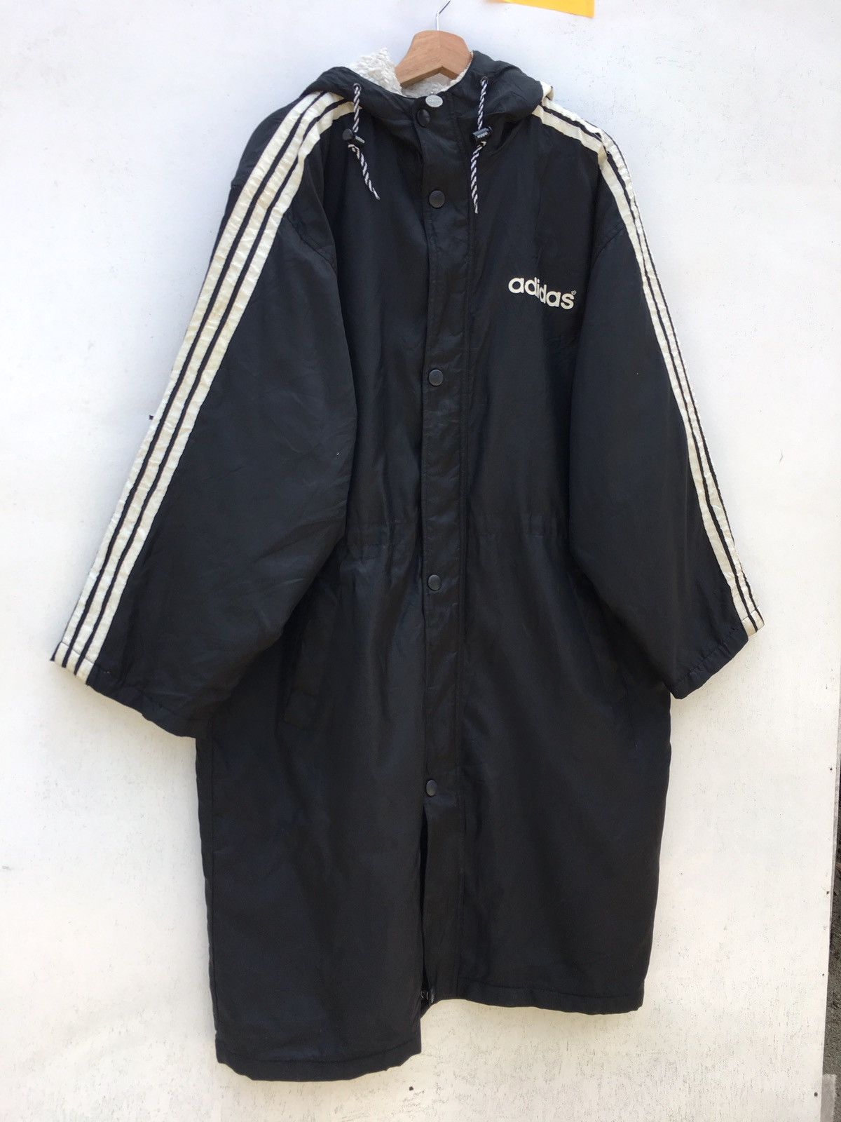 Adidas Vintage Adidas 3 Line Biglogo Puffed Hoodie Size US XL / EU 56 / 4 - 12 Thumbnail