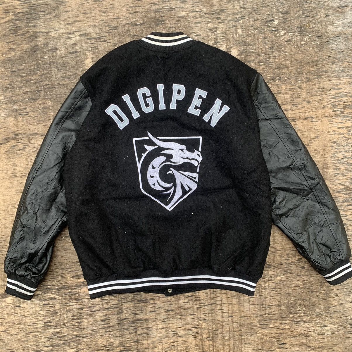 Leather Jacket 💥LAST DROP!! Digipen Dragon Logo Varsity Jacket | Grailed