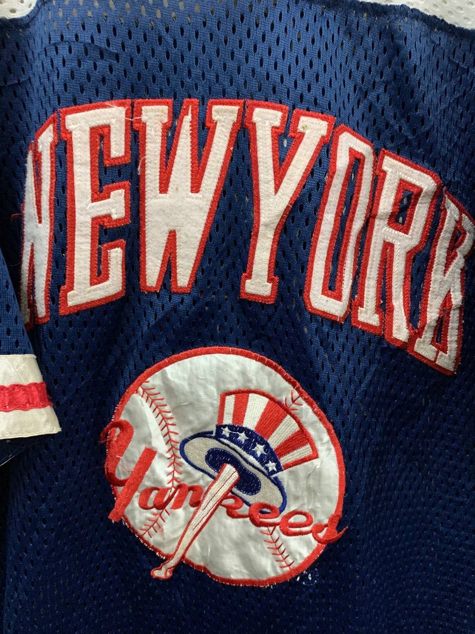 MLB Vintage Yankees Mlb Champion Baseball Mesh Net Shirt Raglan Size US L / EU 52-54 / 3 - 5 Thumbnail