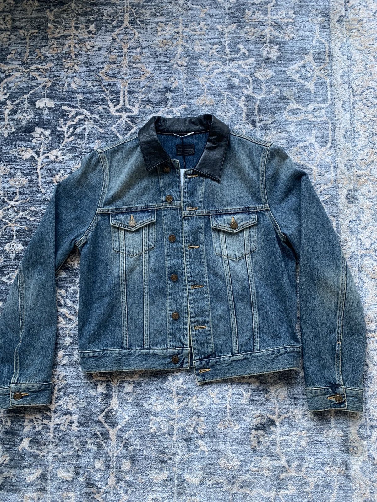 Saint Laurent Paris Saint Laurent Denim Jacket, Jean, Jeans with leather Size US M / EU 48-50 / 2 - 1 Thumbnail
