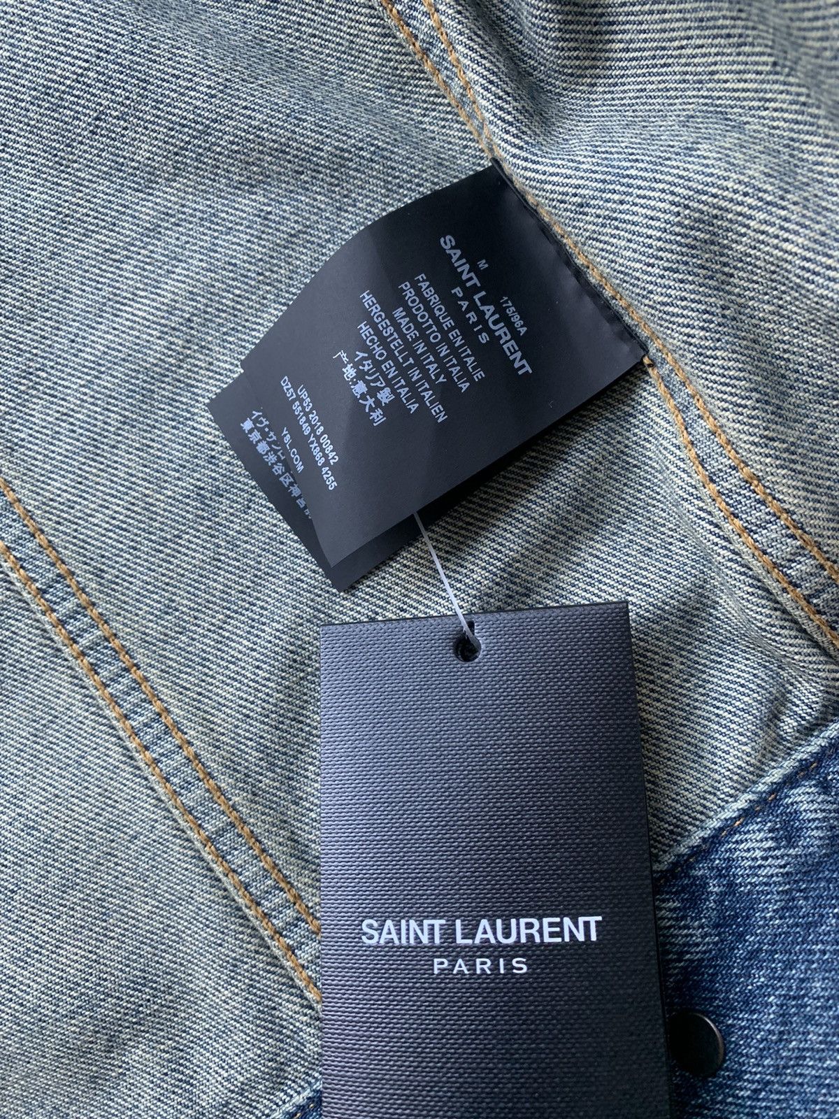 Saint Laurent Paris Saint Laurent Denim Jacket, Jean, Jeans with leather Size US M / EU 48-50 / 2 - 4 Thumbnail