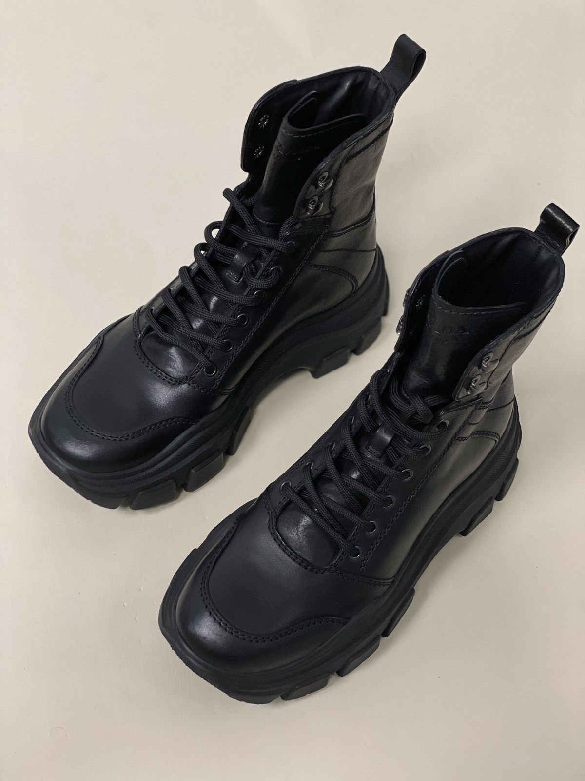 Prada Prada Leather Chunky Sole Combat Boots Size US 7 / EU 40 - 5 Thumbnail