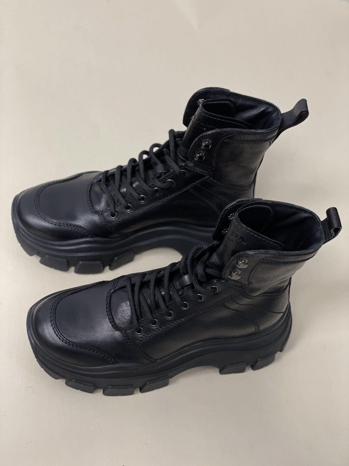Prada Prada Leather Chunky Sole Combat Boots Size US 7 / EU 40 - 14 Thumbnail