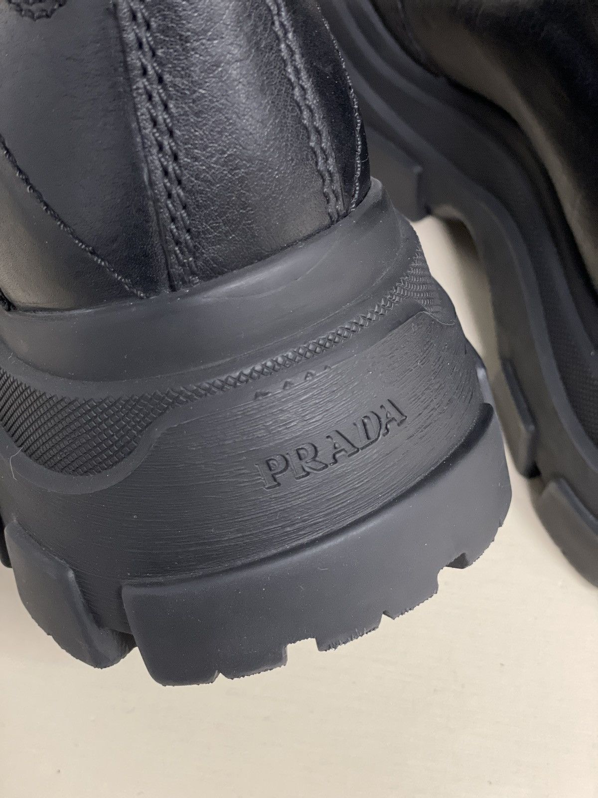 Prada Prada Leather Chunky Sole Combat Boots Size US 7 / EU 40 - 11 Thumbnail