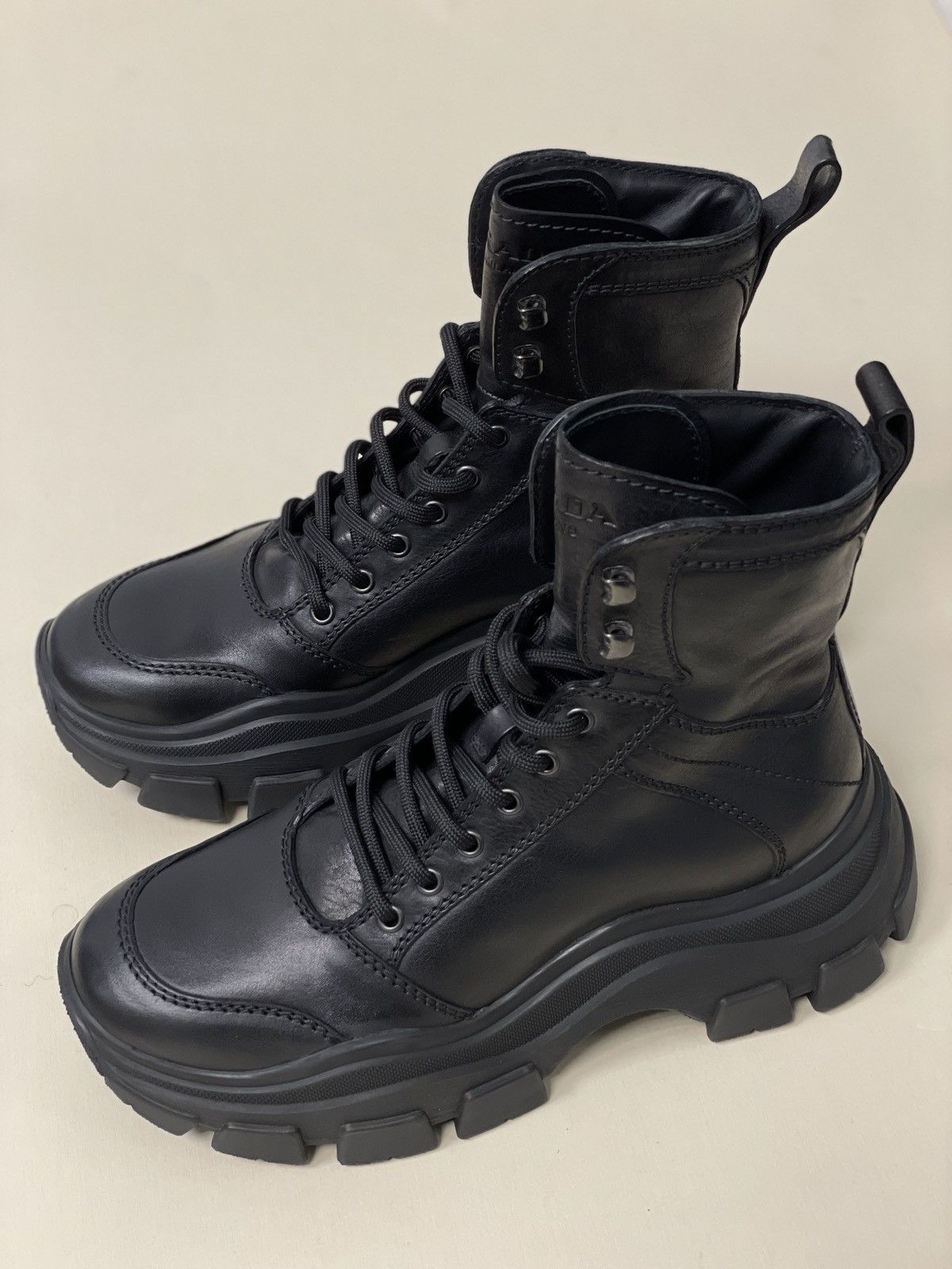 Prada Prada Leather Chunky Sole Combat Boots Size US 7 / EU 40 - 15 Thumbnail