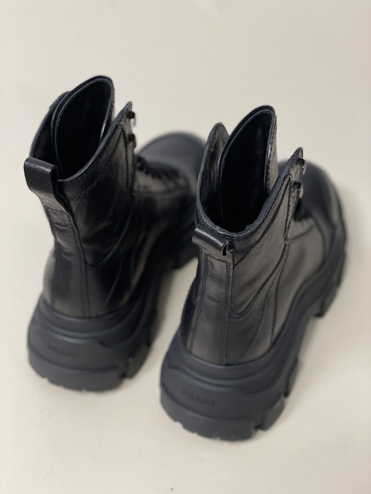 Prada Prada Leather Chunky Sole Combat Boots Size US 7 / EU 40 - 13 Thumbnail