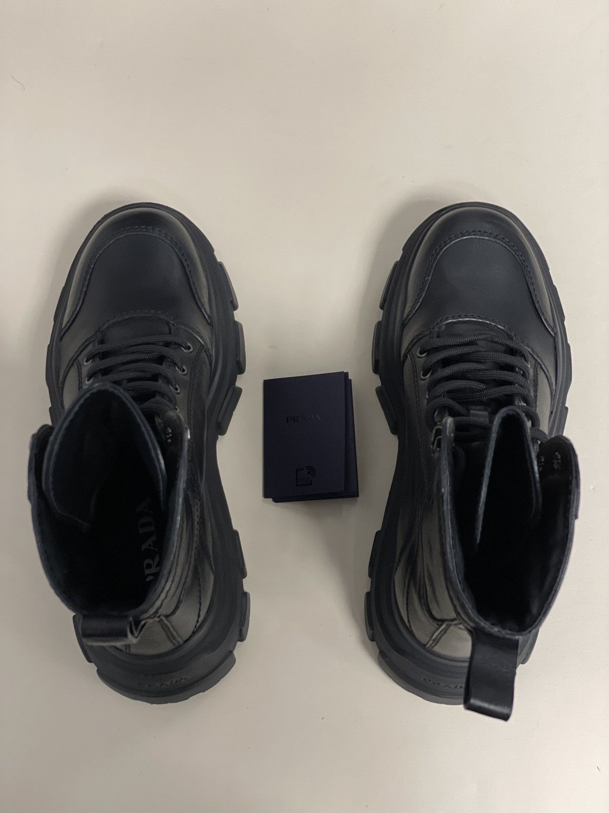 Prada Prada Leather Chunky Sole Combat Boots Size US 7 / EU 40 - 9 Thumbnail