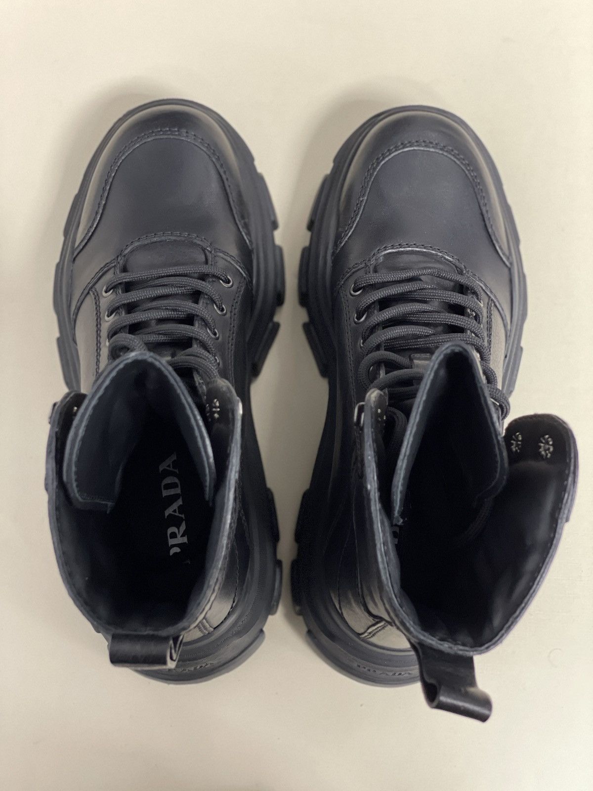Prada Prada Leather Chunky Sole Combat Boots Size US 7 / EU 40 - 10 Thumbnail