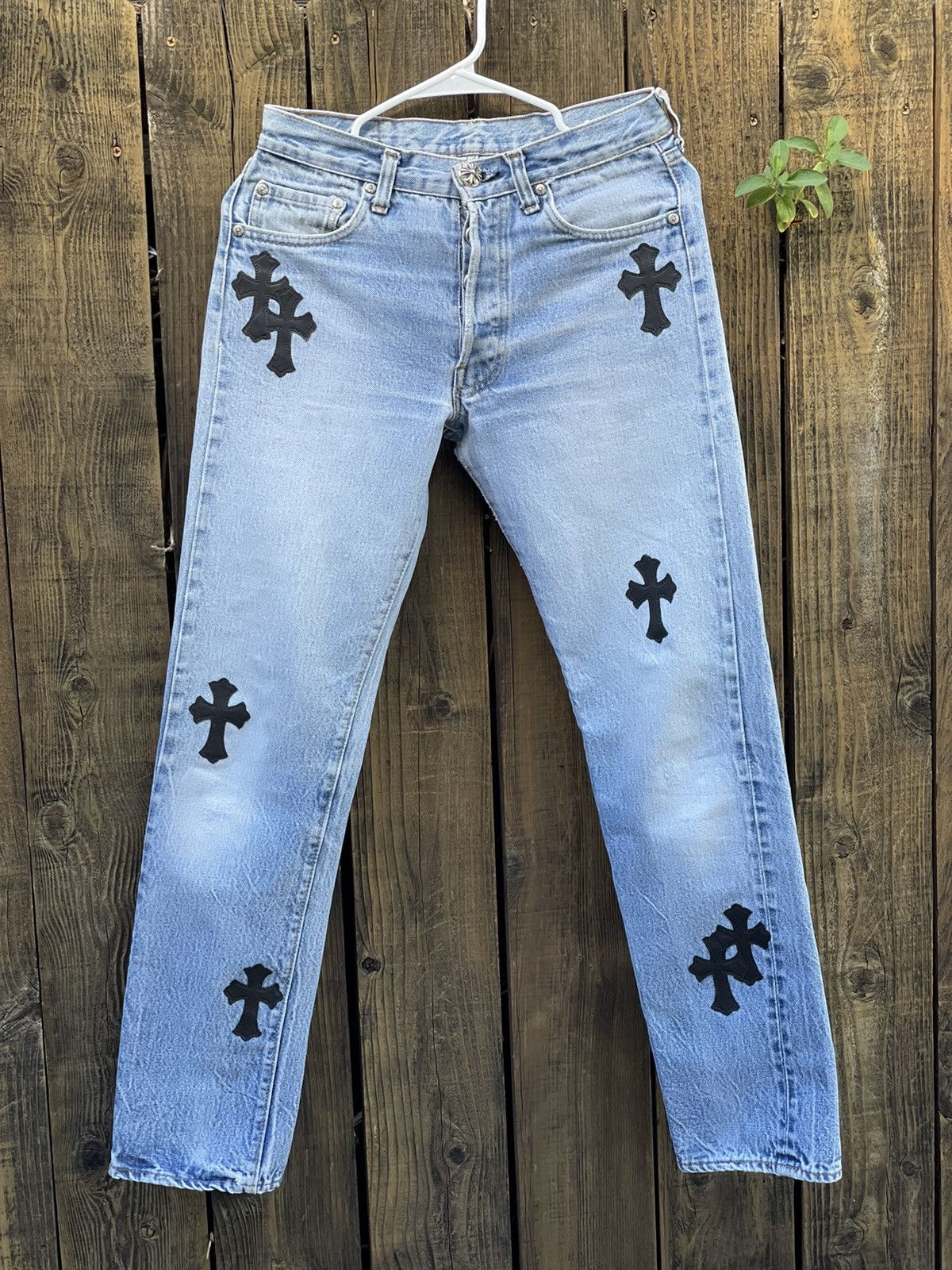 Chrome Hearts Chrome Hearts Levi's Cross Patchwork Denim Washed Blue Size US 28 / EU 44 - 1 Preview