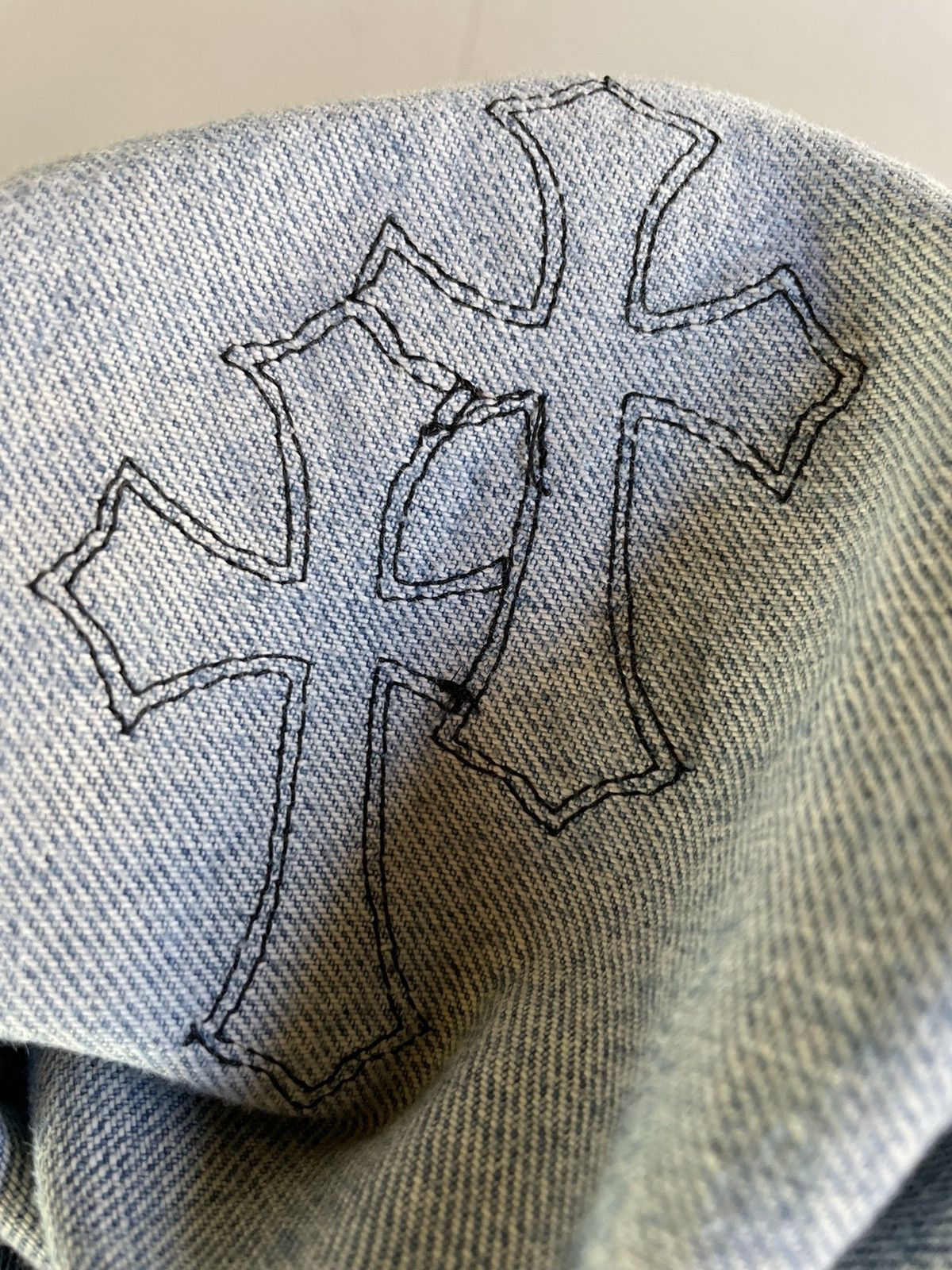 Chrome Hearts Chrome Hearts Levi's Cross Patchwork Denim Washed Blue Size US 28 / EU 44 - 20 Thumbnail