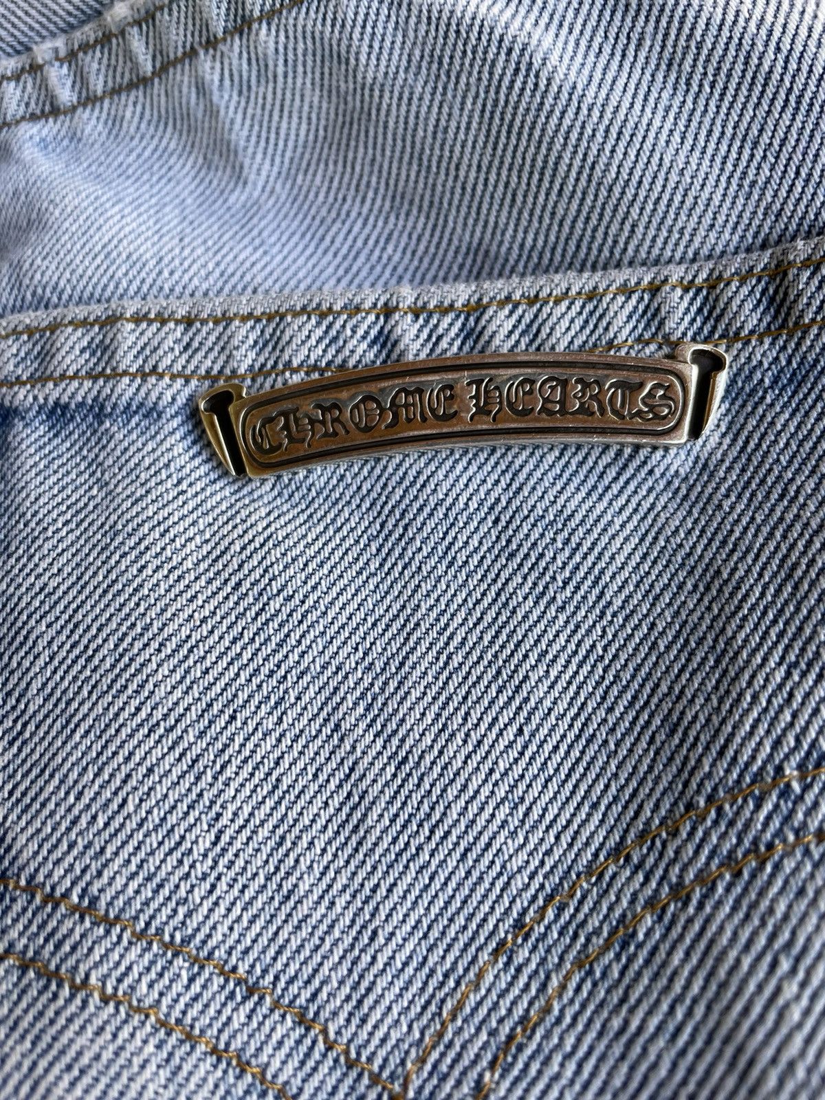 Chrome Hearts Chrome Hearts Levi's Cross Patchwork Denim Washed Blue Size US 28 / EU 44 - 13 Thumbnail