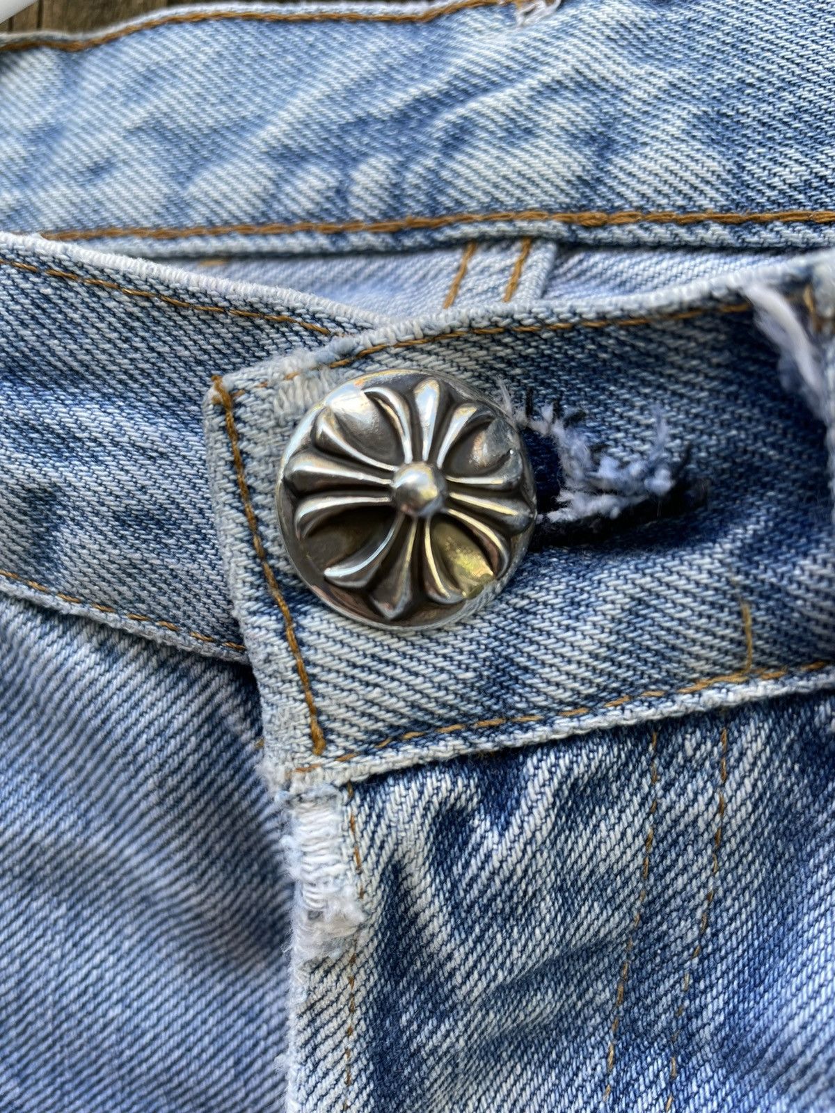 Chrome Hearts Chrome Hearts Levi's Cross Patchwork Denim Washed Blue Size US 28 / EU 44 - 10 Thumbnail