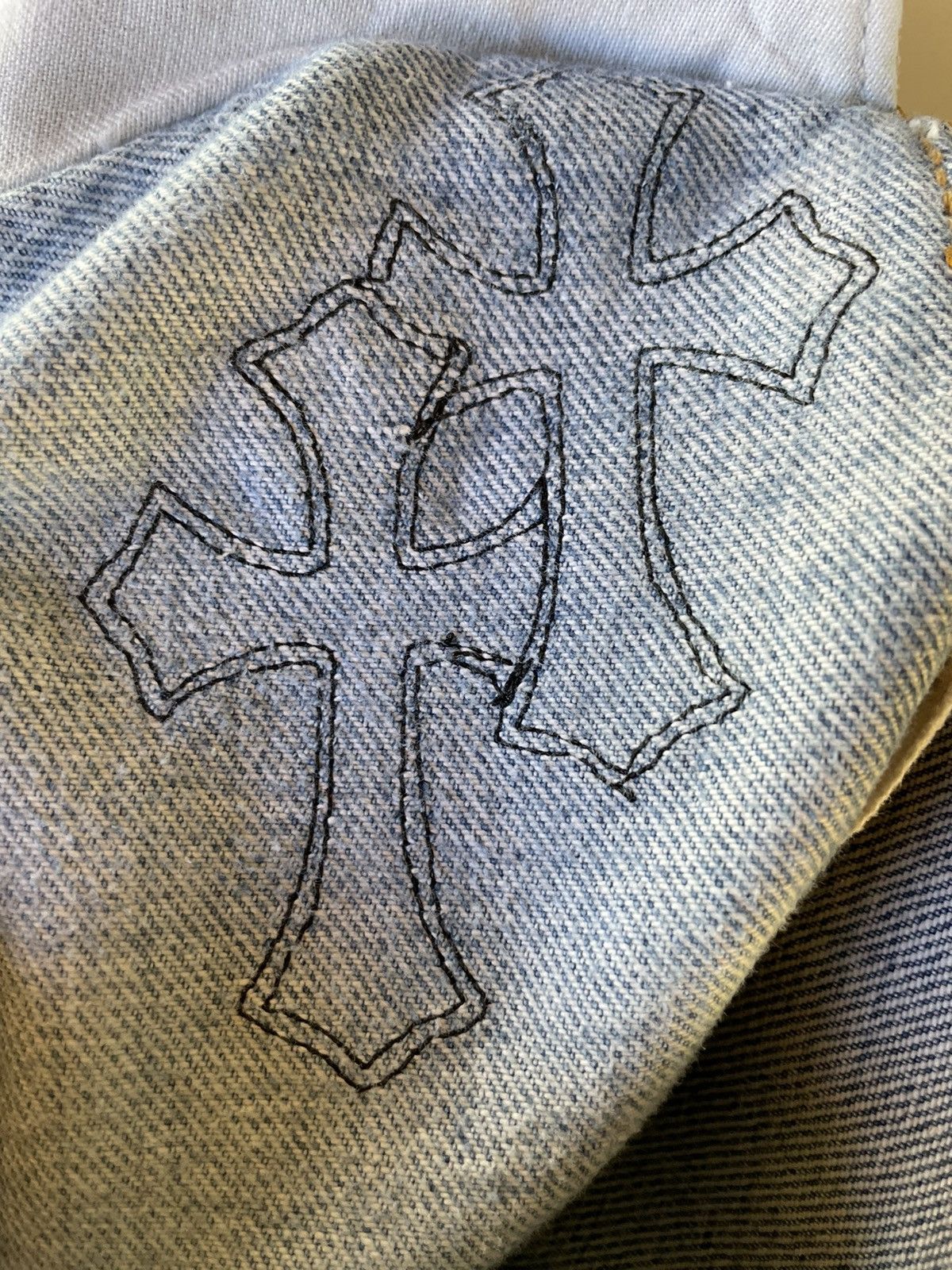 Chrome Hearts Chrome Hearts Levi's Cross Patchwork Denim Washed Blue Size US 28 / EU 44 - 19 Thumbnail
