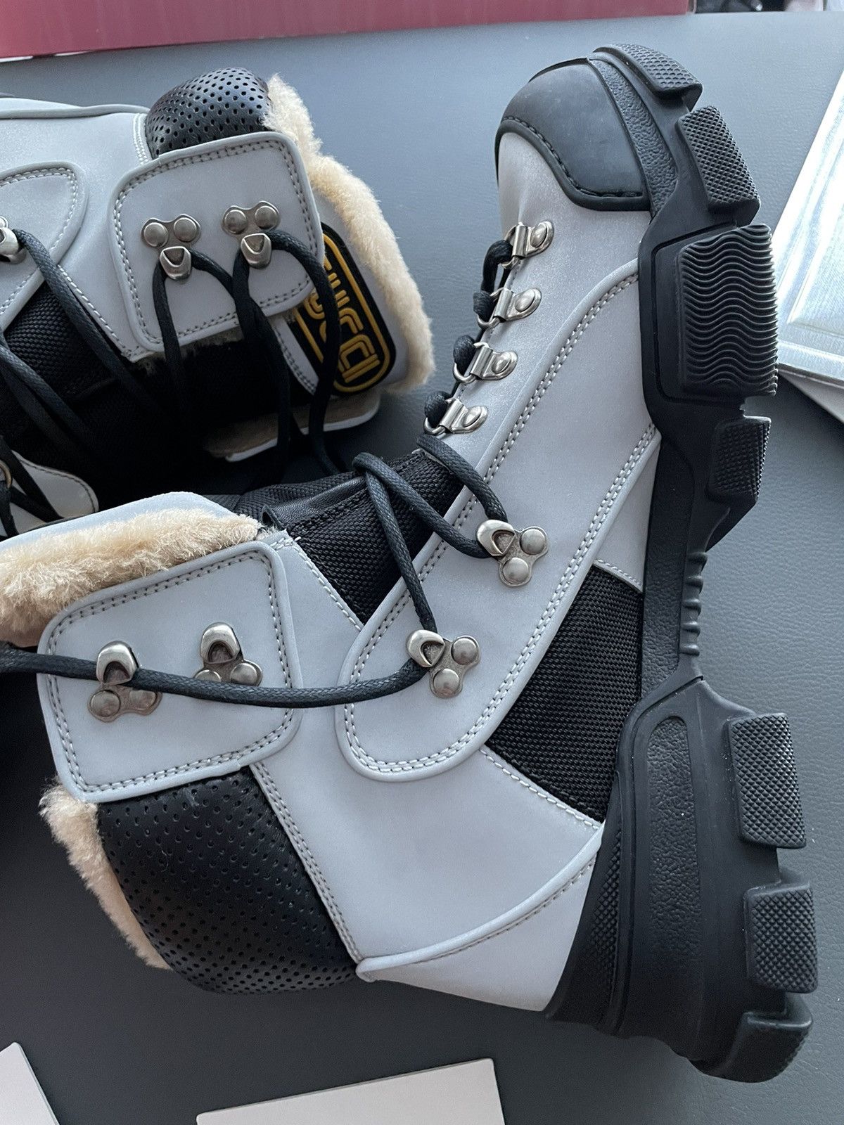 Gucci Rare $1,635 Limited Edition Shearling Flashtrek Boots New Size US 8.5 / EU 41-42 - 18 Thumbnail