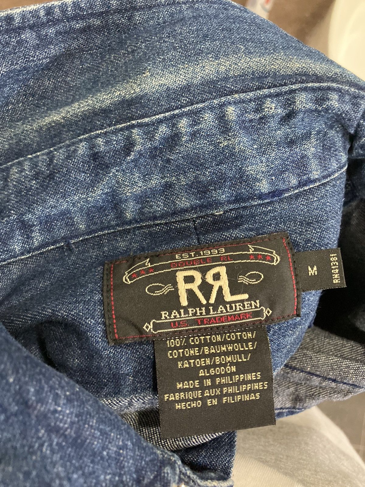 Polo Ralph Lauren RRL Double RL Ralph Lauren Indigo Denim Work Shirt M Size US M / EU 48-50 / 2 - 11 Thumbnail