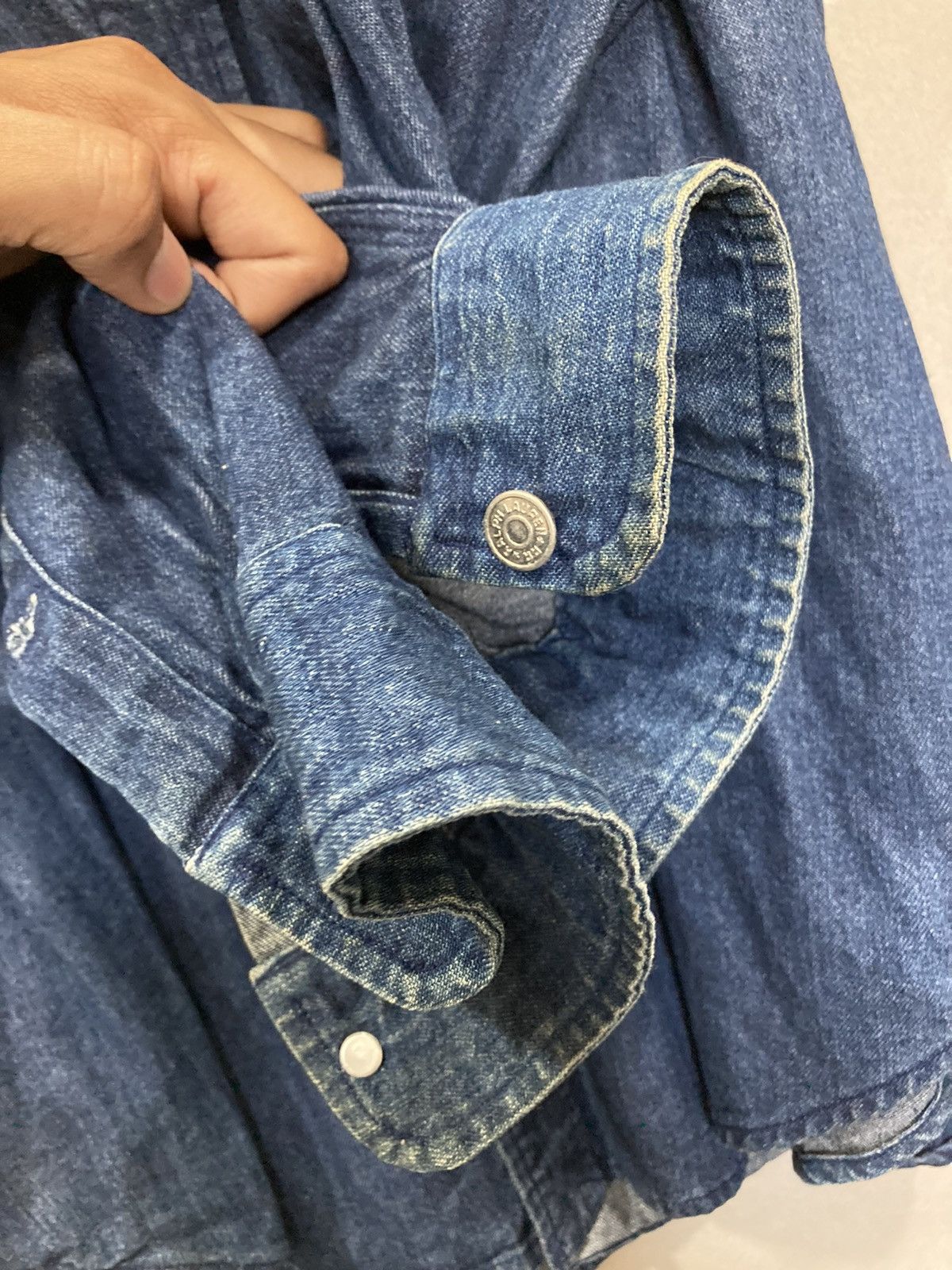 Polo Ralph Lauren RRL Double RL Ralph Lauren Indigo Denim Work Shirt M Size US M / EU 48-50 / 2 - 13 Thumbnail