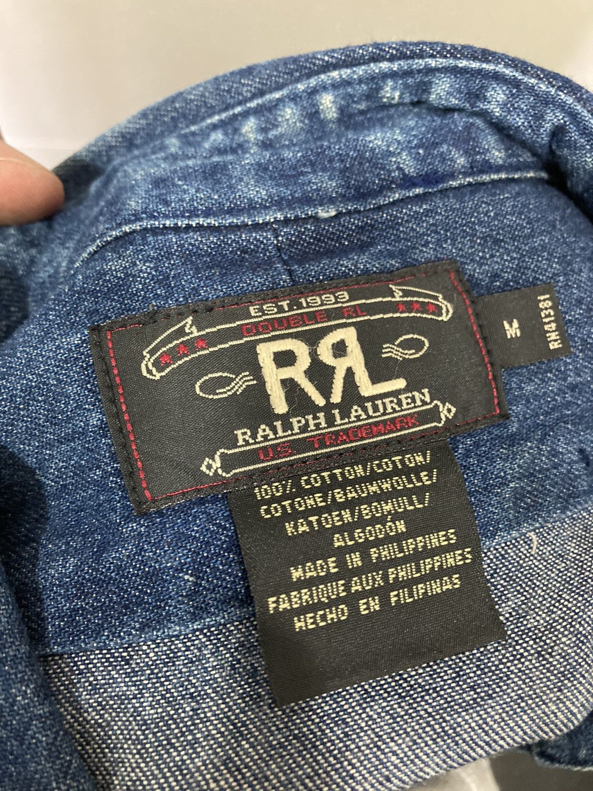 Polo Ralph Lauren RRL Double RL Ralph Lauren Indigo Denim Work Shirt M Size US M / EU 48-50 / 2 - 2 Thumbnail