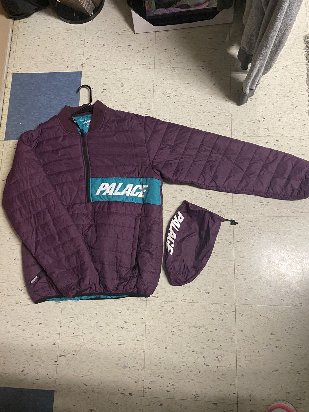 Palace BlackBerry/Teal Half Zip Packer | Grailed