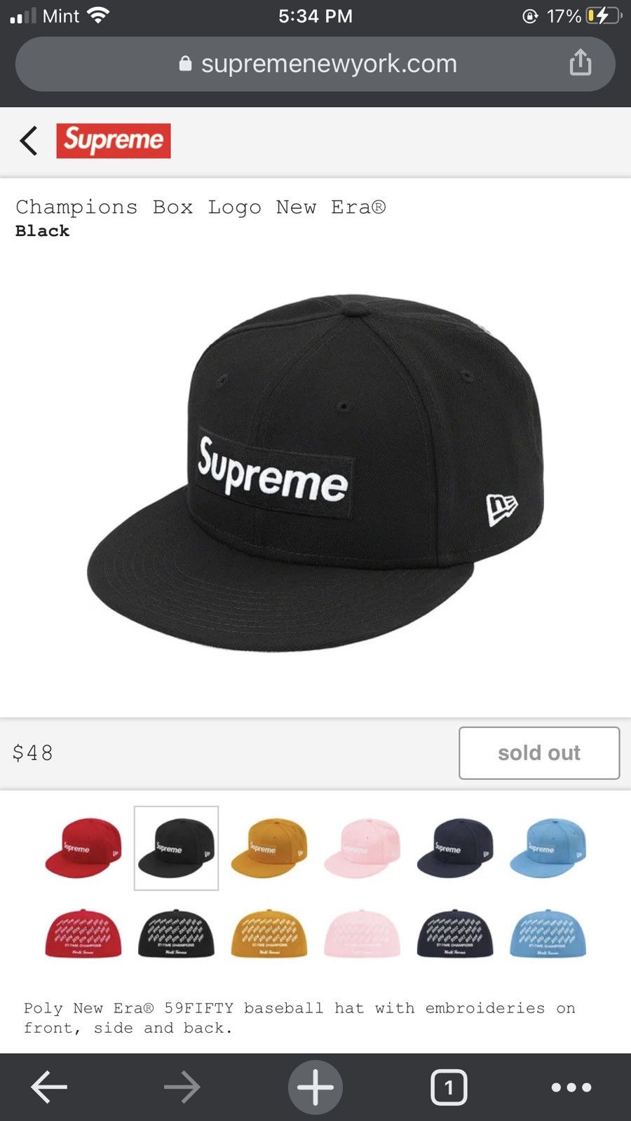 *SOLD ON GRAILED* Supreme Champions store Hat